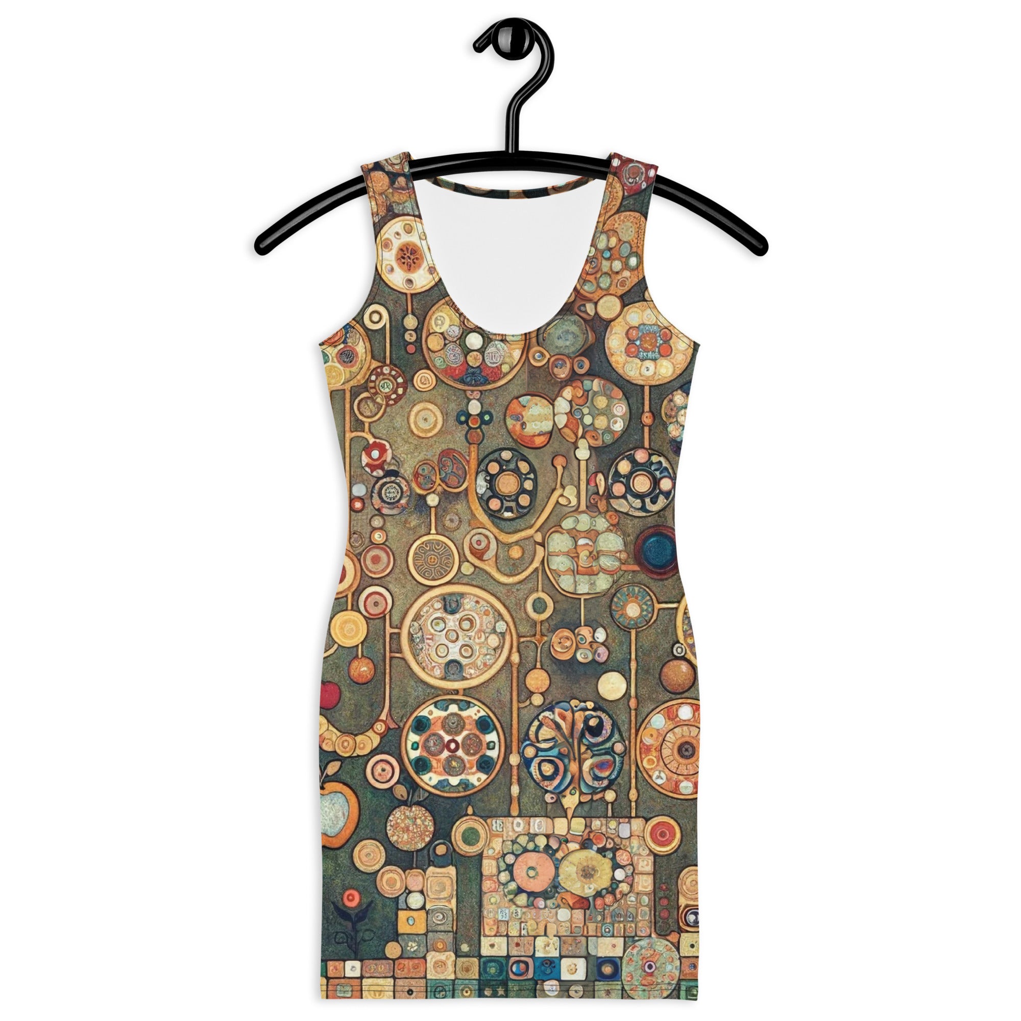 Gustav Klimt „Apfelbaum I“ Berühmtes Gemälde Figurbetontes Kleid | Hochwertiges Kunstkleid