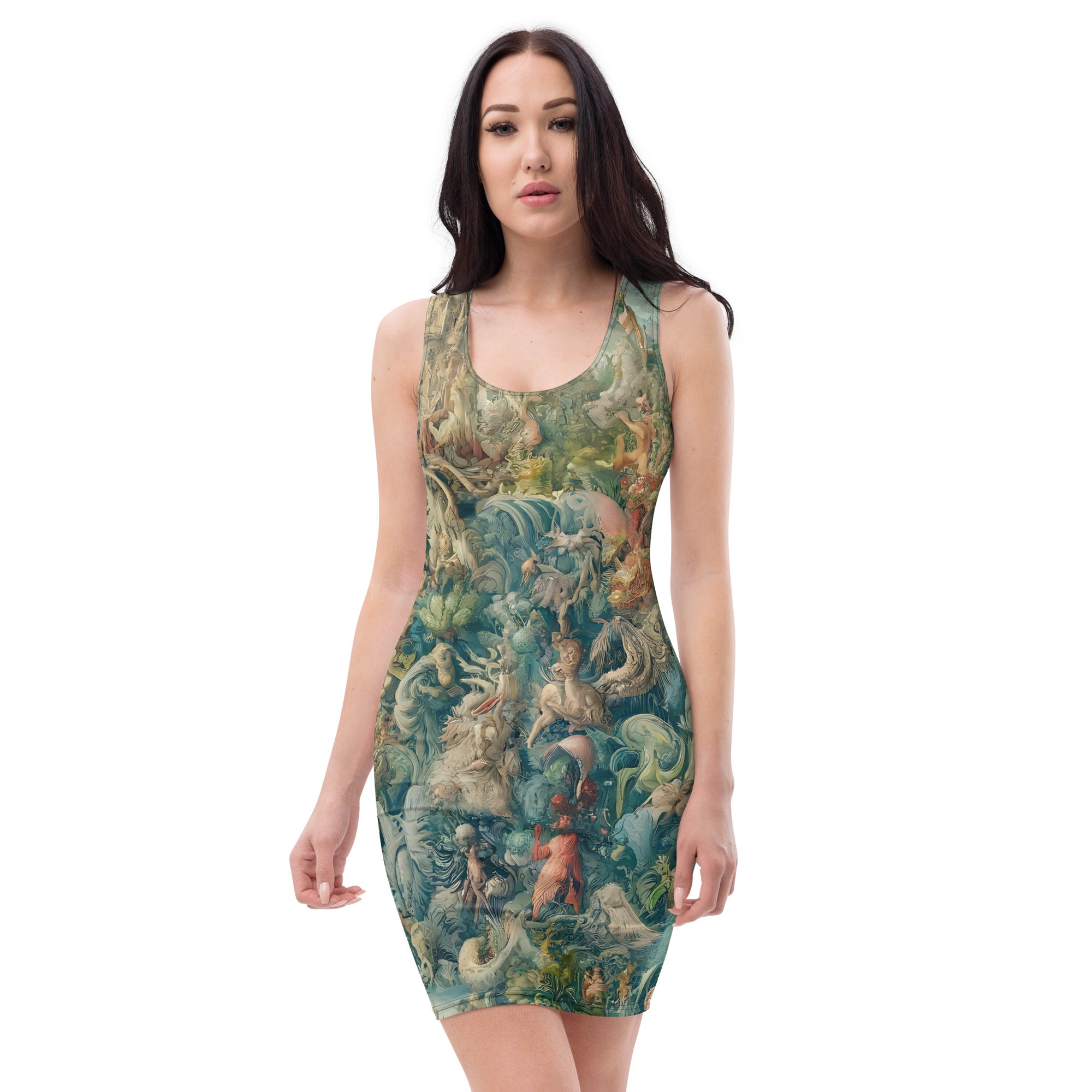 Hieronymus Bosch 'The Garden of Earthly Delights' Famous Painting Bodycon Dress | Premium Art Dress