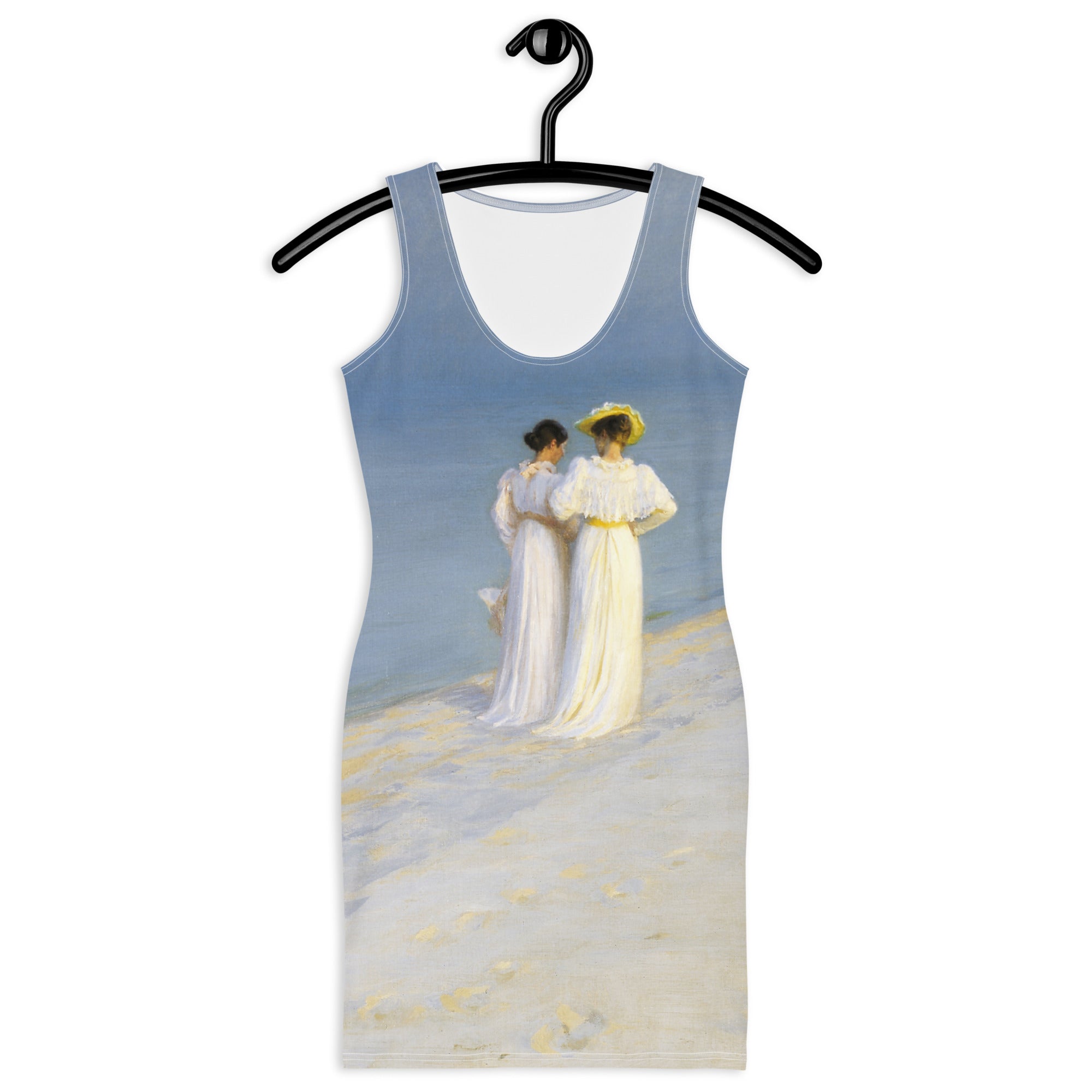 PS Krøyer „Sommerabend am Südstrand von Skagen“ – Berühmtes Gemälde – Figurbetontes Kleid | Hochwertiges Kunstkleid