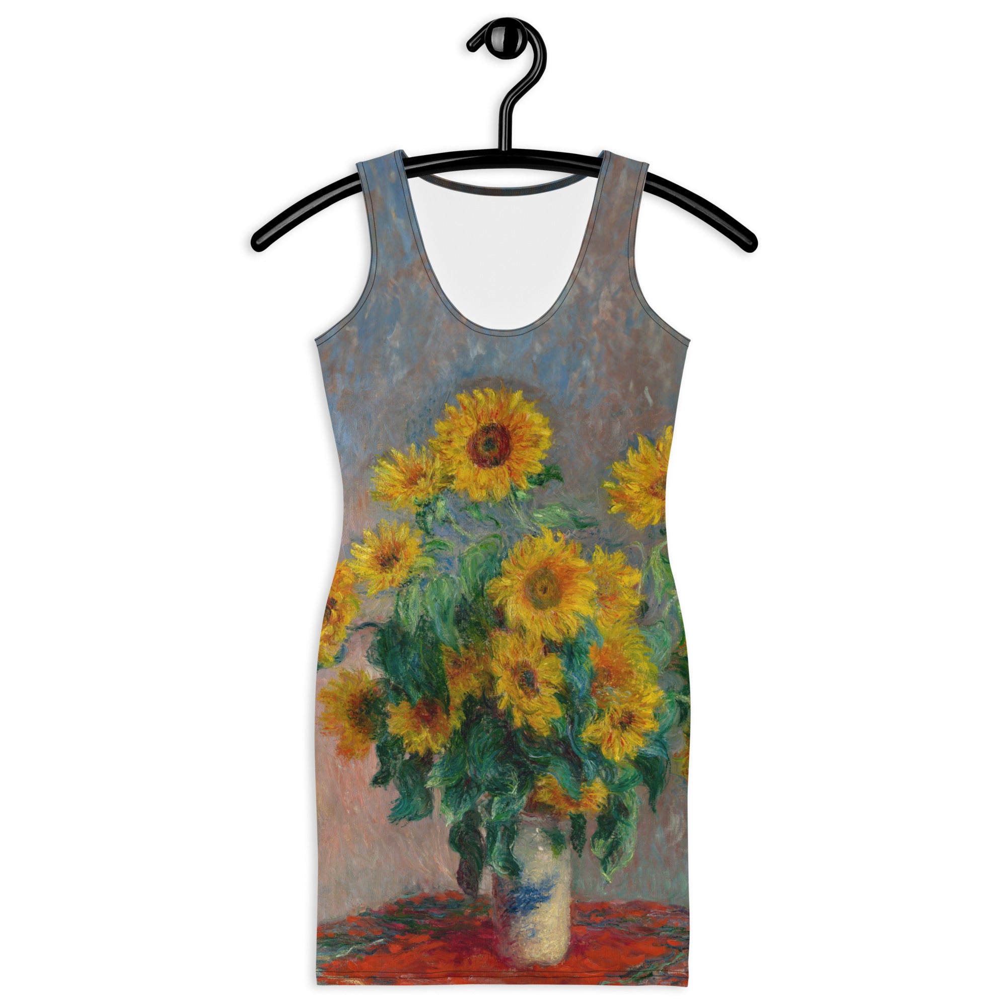 Claude Monet 'Bouquet of Sunflowers' Famous Painting Bodycon Dress | Premium Art Dress