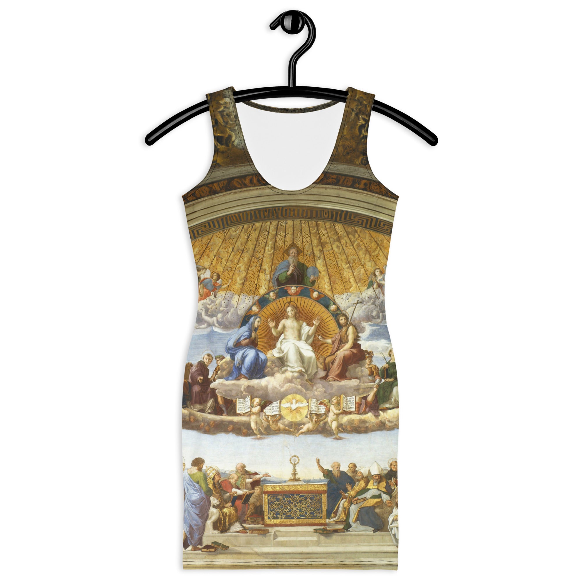 Raphael 'Disputation des Heiligen Abendmahls' Berühmtes Gemälde Figurbetontes Kleid | Premium-Kunstkleid