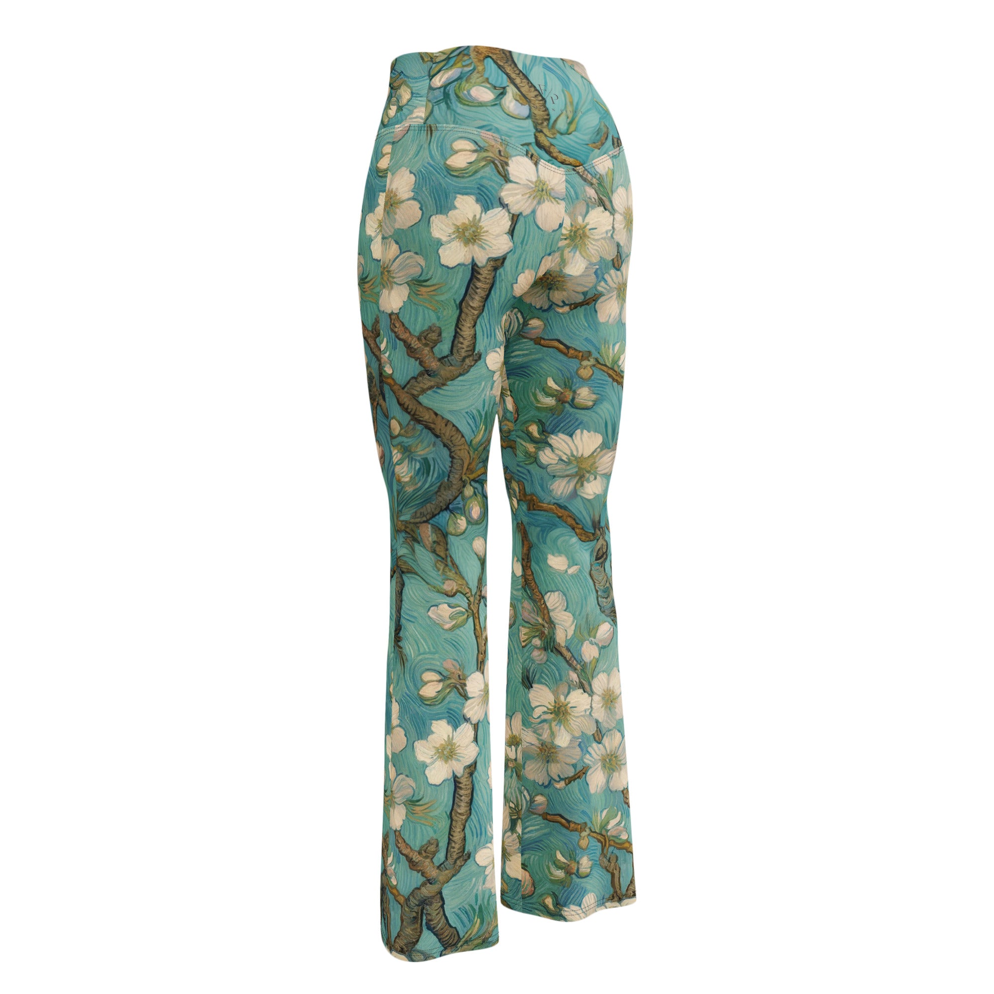 Vincent van Gogh 'Almond Blossom' Famous Painting Flare Leggings | Premium Art Flare Leggings