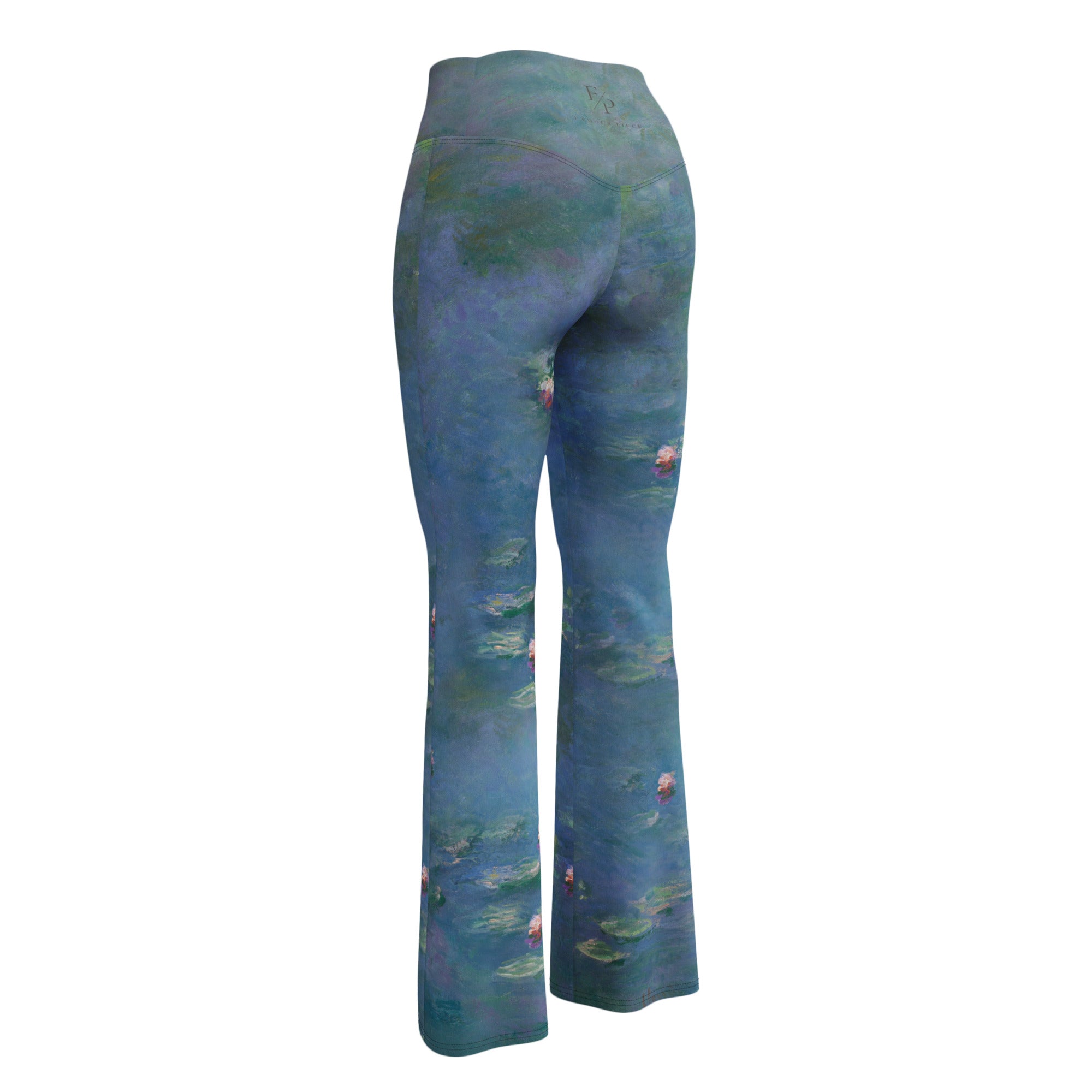 Claude Monet 'Water Lilies' Famous Painting Flare Leggings | Premium Art Flare Leggings