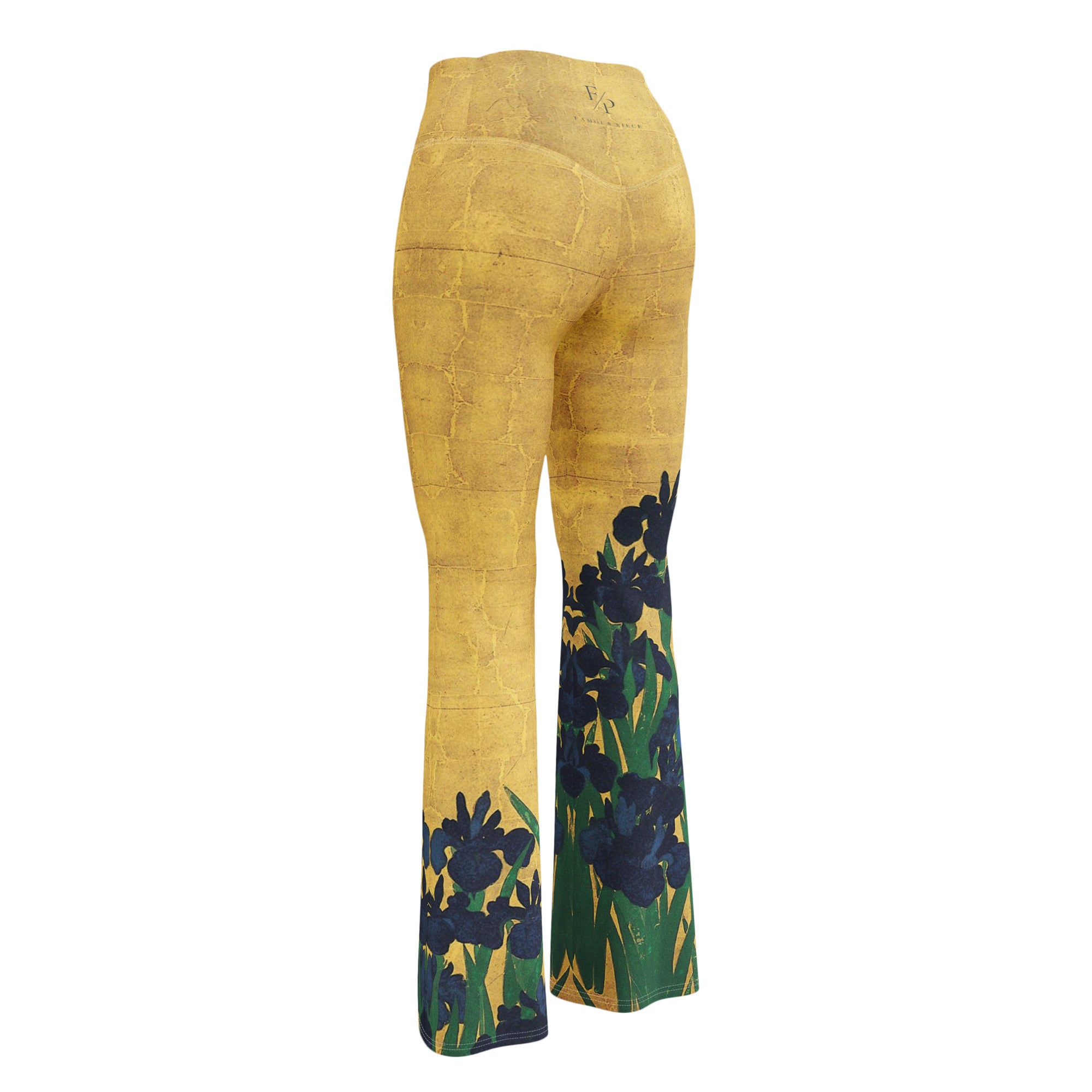 Ogata Kōrin ‘Irises’ Famous Painting Flare Leggings | Premium Art Flare Leggings