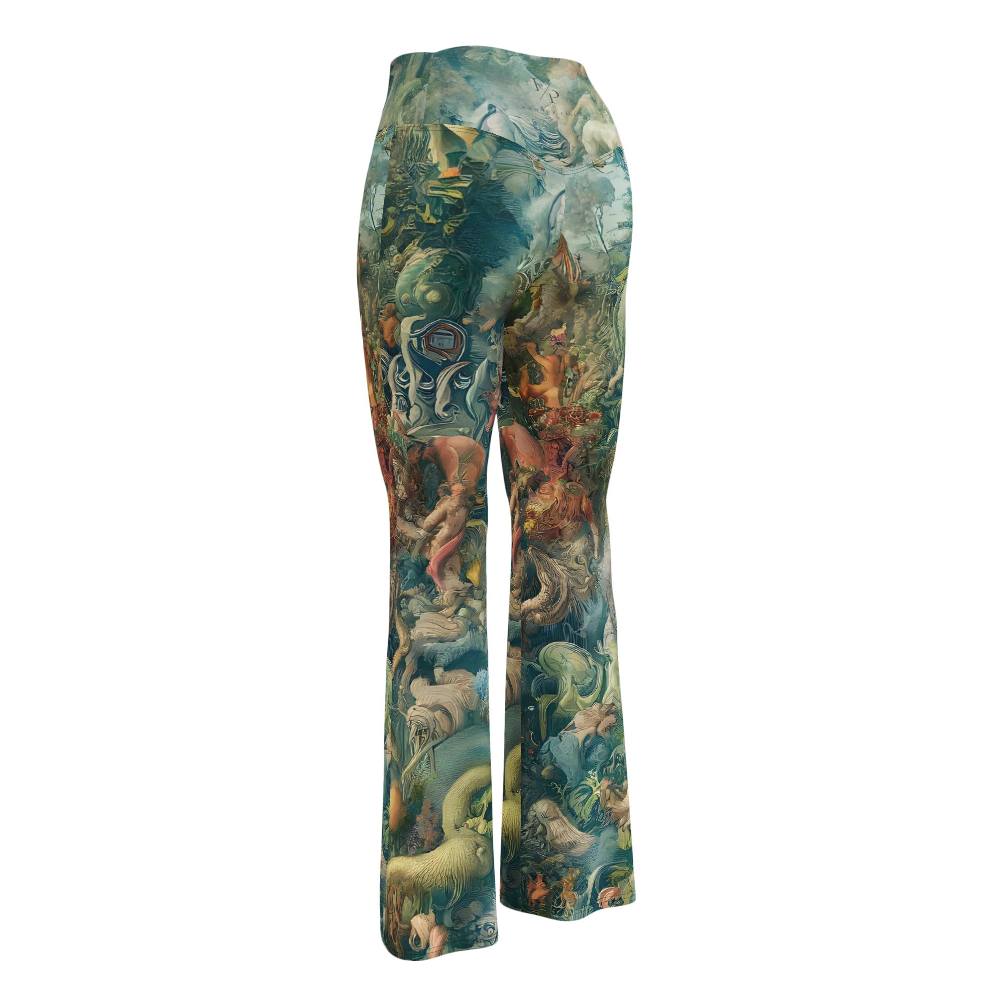 Hieronymus Bosch 'The Garden of Earthly Delights' Famous Painting Flare Leggings | Premium Art Flare Leggings