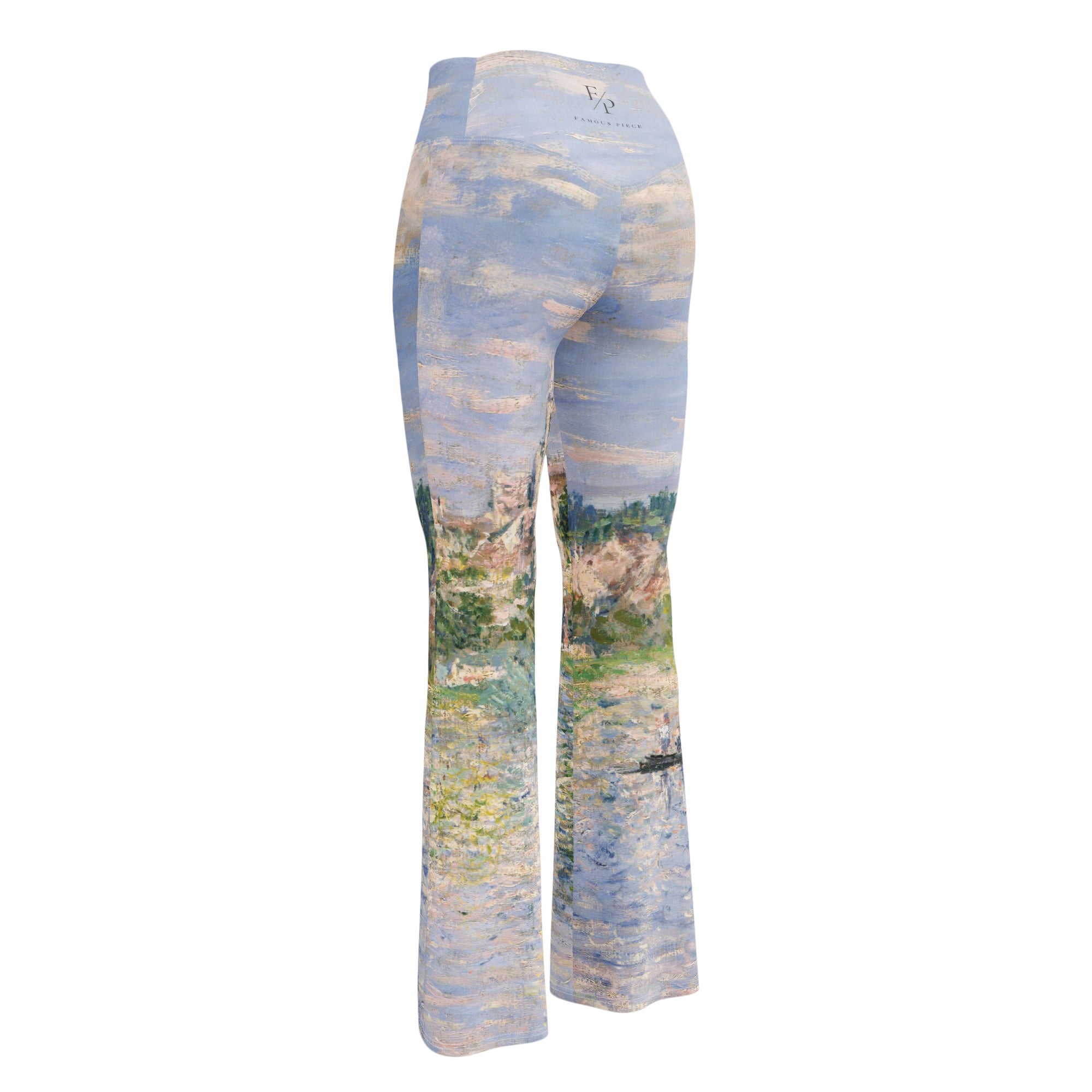 Claude Monet 'Vetheuil in Summer' Famous Painting Flare Leggings | Premium Art Flare Leggings