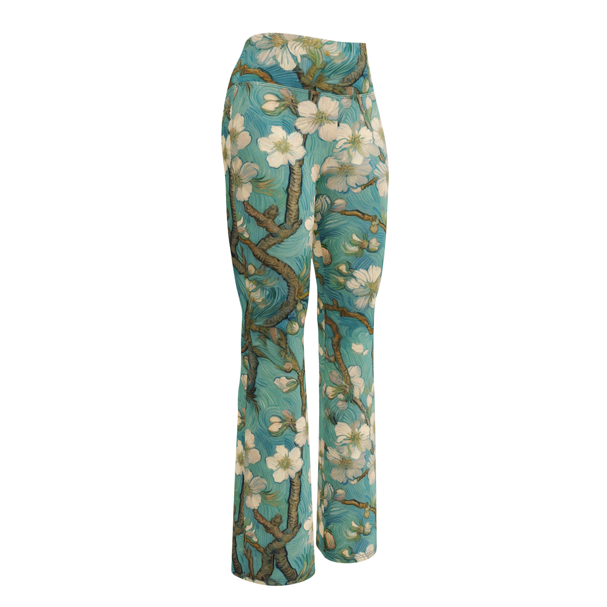 Vincent van Gogh 'Almond Blossom' Famous Painting Flare Leggings | Premium Art Flare Leggings