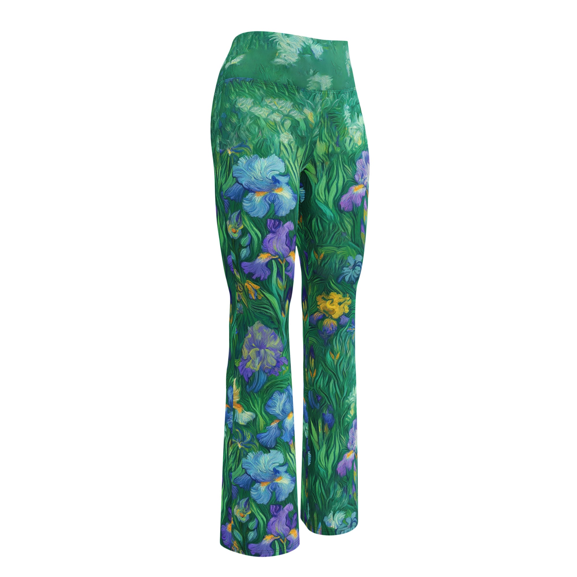 Vincent van Gogh 'Irises' Famous Painting Flare Leggings | Premium Art Flare Leggings