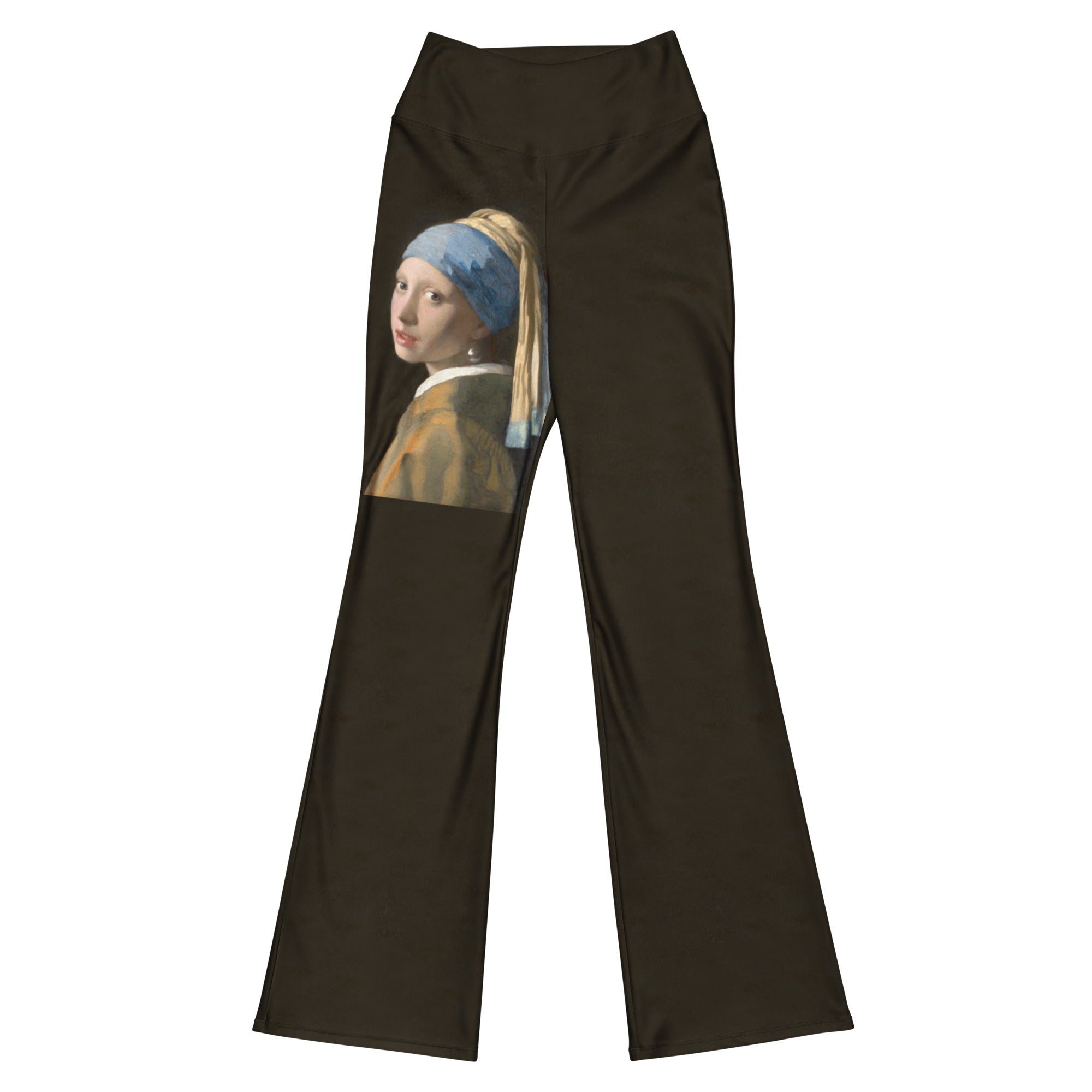 Johannes Vermeer 'Girl with a Pearl Earring' Famous Painting Flare Leggings | Premium Art Flare Leggings