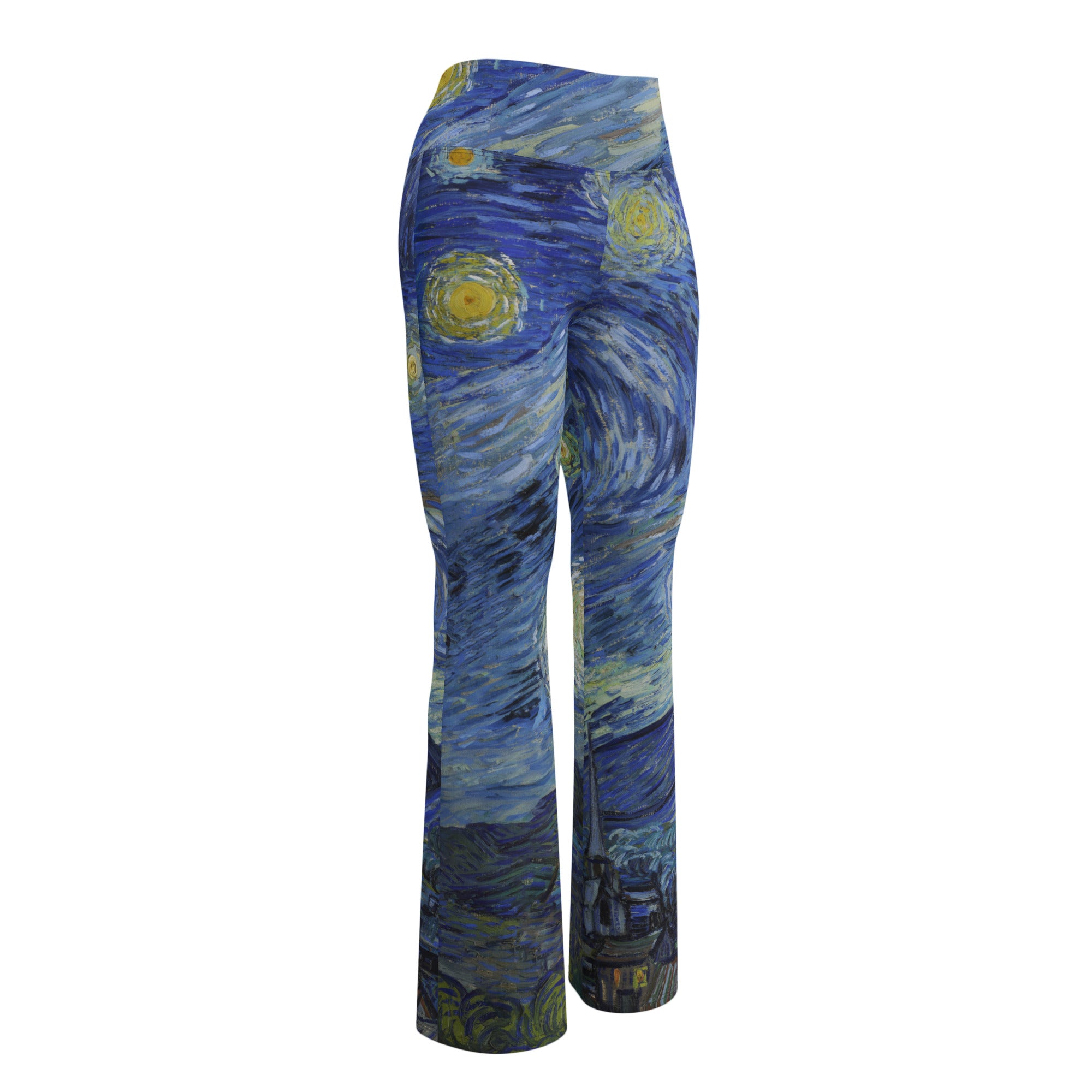 Vincent van Gogh 'Starry Night' Famous Painting Flare Leggings | Premium Art Flare Leggings