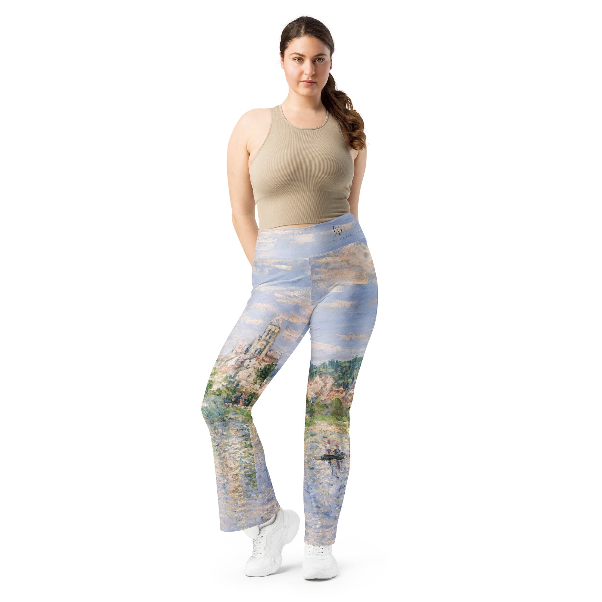 Claude Monet „Vetheuil im Sommer“ Berühmtes Gemälde Flare Leggings | Premium Art Flare Leggings