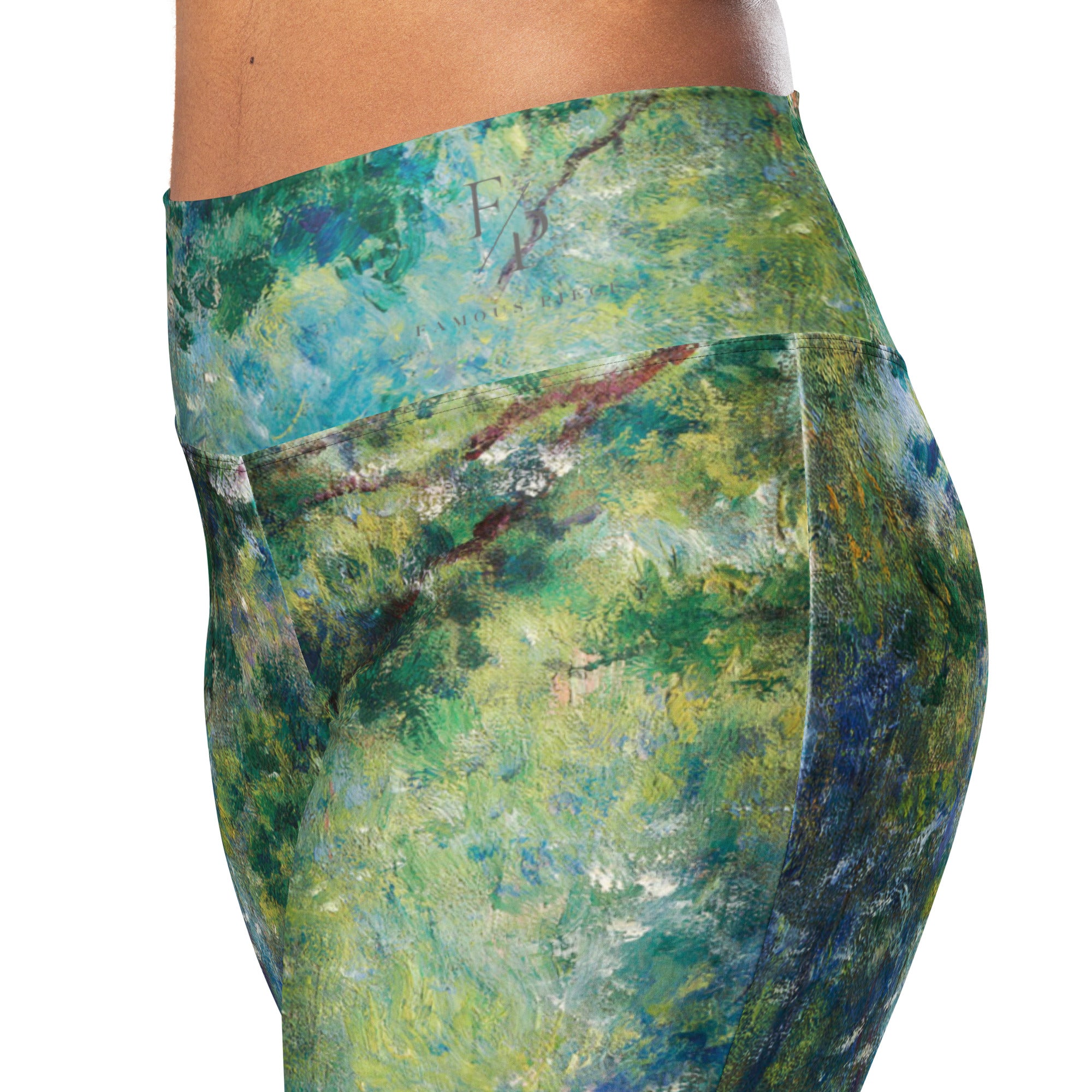 Pierre-Auguste Renoir 'Path in the Forest' Famous Painting Flare Leggings | Premium Art Flare Leggings