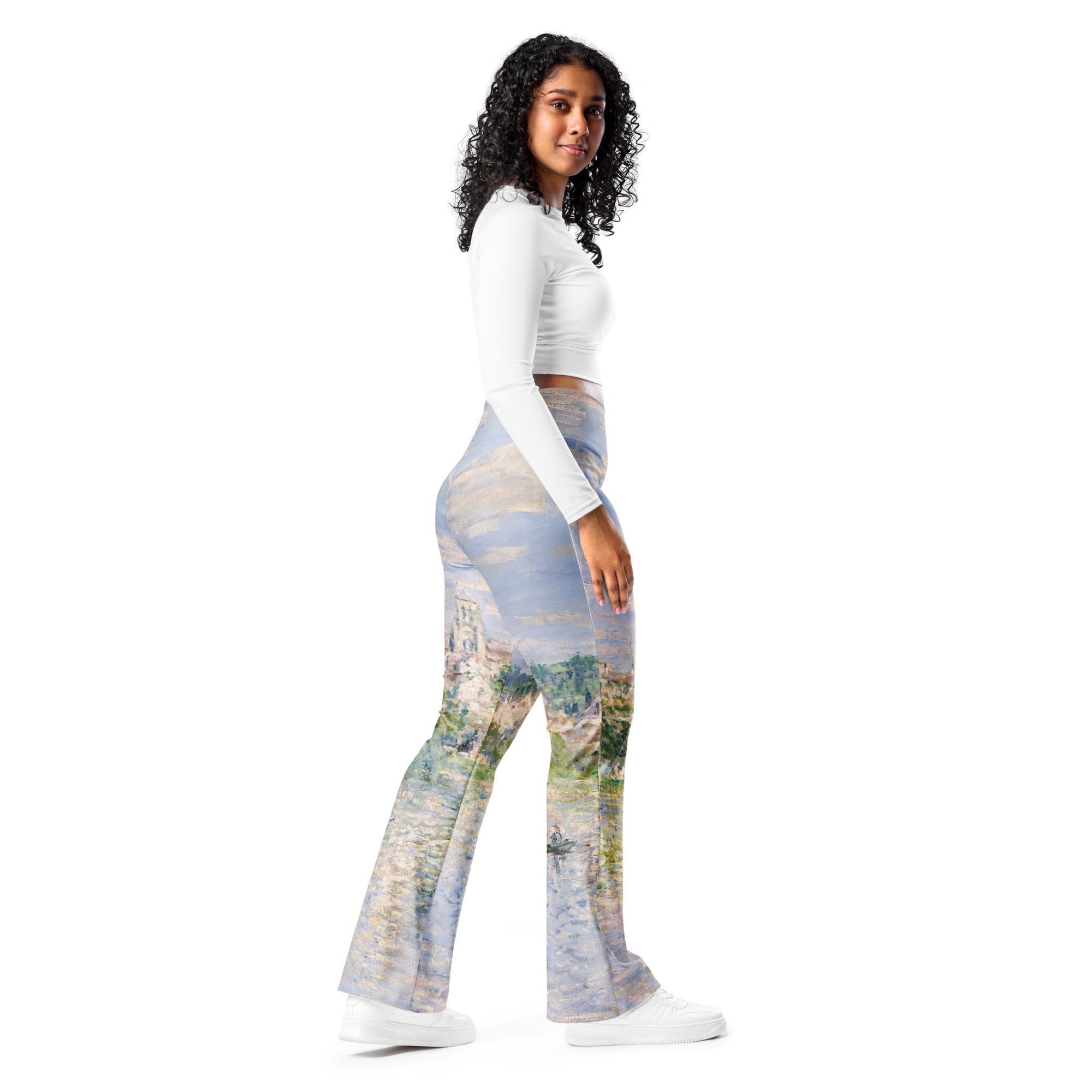 Claude Monet „Vetheuil im Sommer“ Berühmtes Gemälde Flare Leggings | Premium Art Flare Leggings