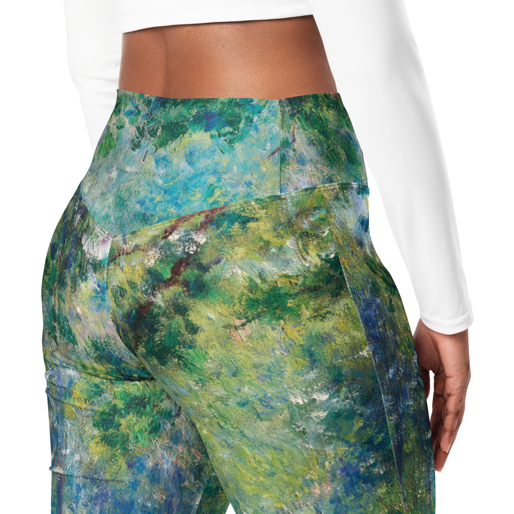 Pierre-Auguste Renoir 'Weg im Wald' Berühmtes Gemälde Flare Leggings | Premium Art Flare Leggings