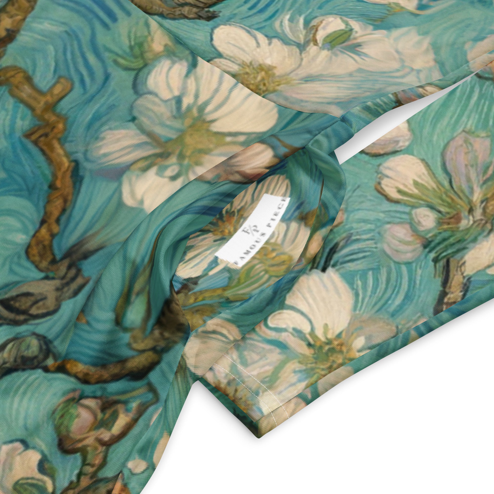 Vincent van Gogh 'Almond Blossom' Famous Painting Long Sleeve Midi Dress | Premium Art Midi Dress