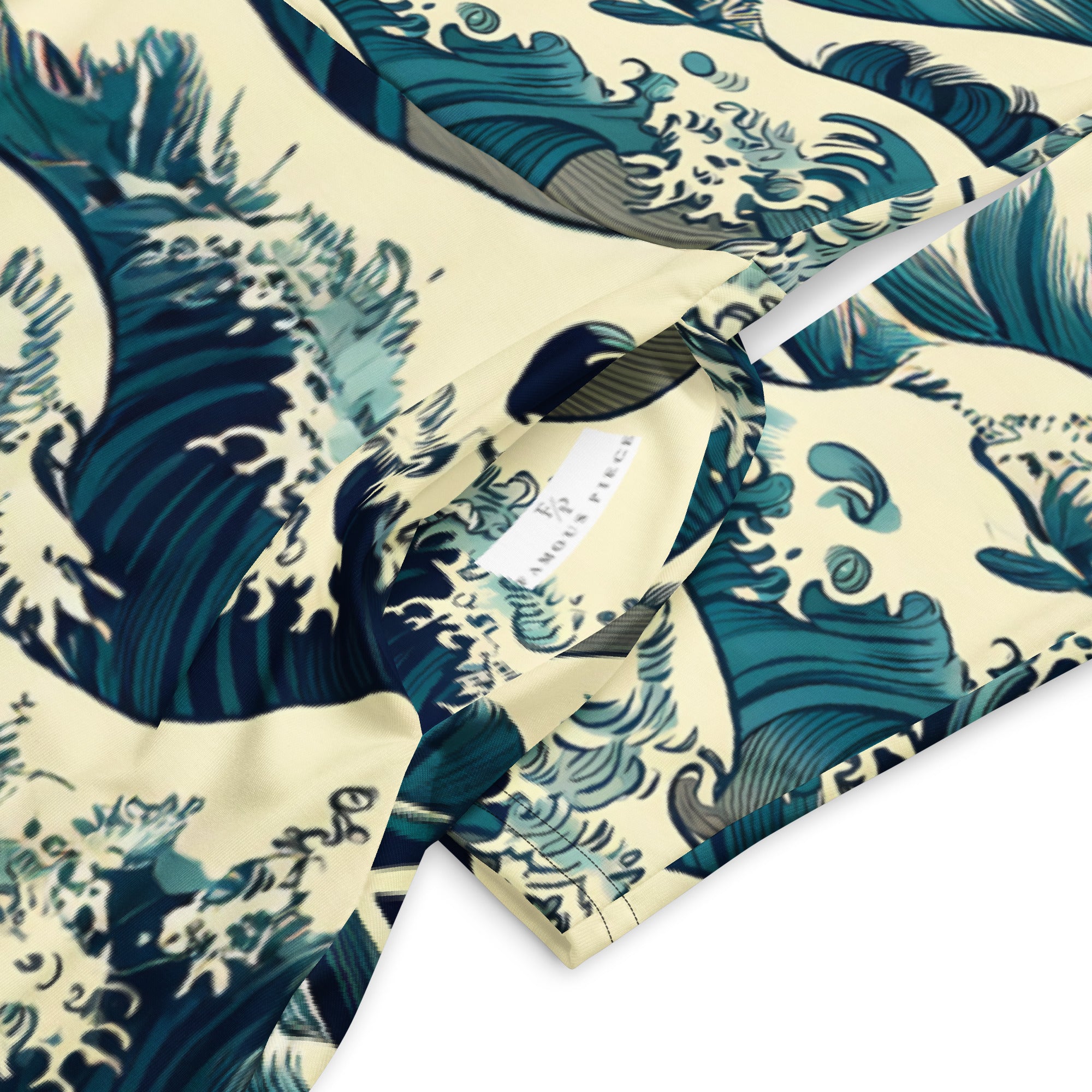 Hokusai 'The Great Wave off Kanagawa' Famous Painting Long Sleeve Midi Dress | Premium Art Midi Dress