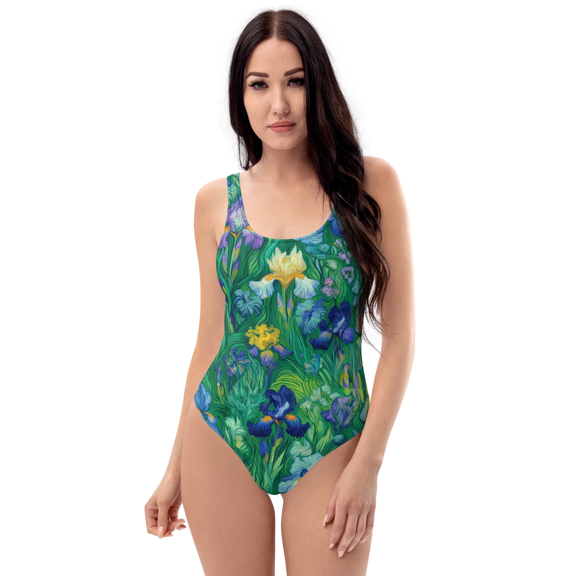 Vincent van Gogh 'Irises' Famous Painting Swimsuit | Premium Art One Piece Swimsuit