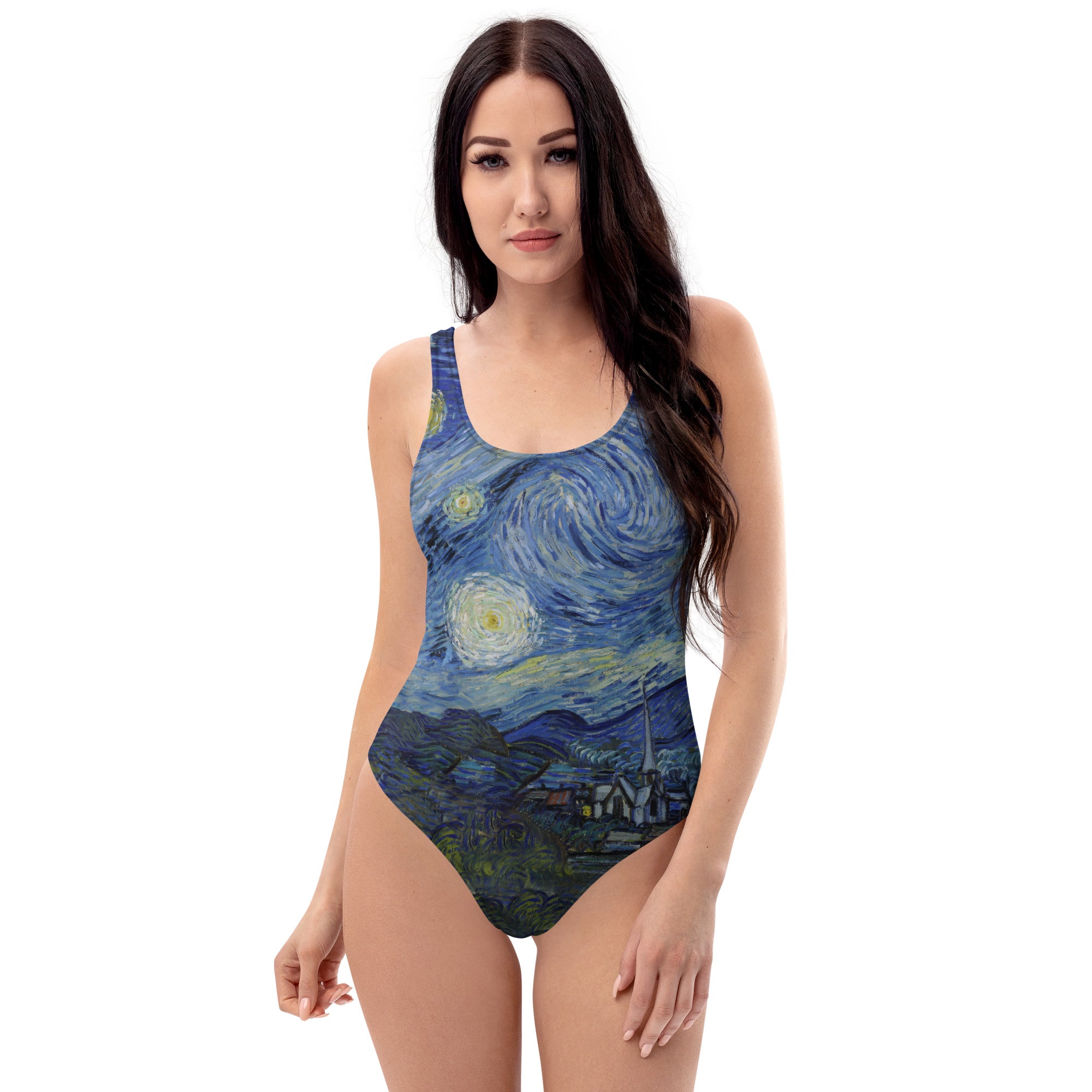 Vincent van Gogh 'Starry Night' Famous Painting Swimsuit | Premium Art One Piece Swimsuit