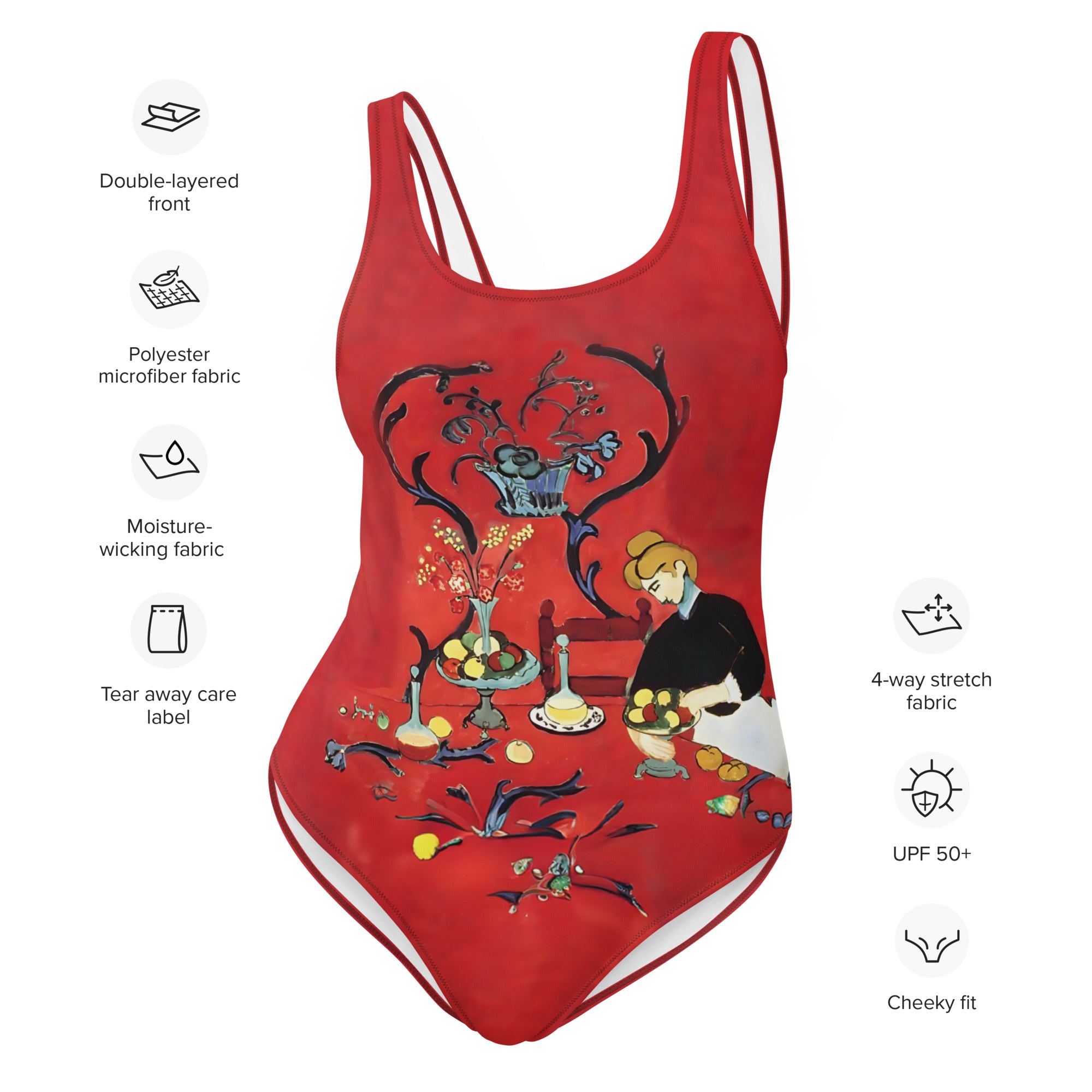 Henri Matisse ‘The Red Room’ Famous Painting Swimsuit | Premium Art One Piece Swimsuit