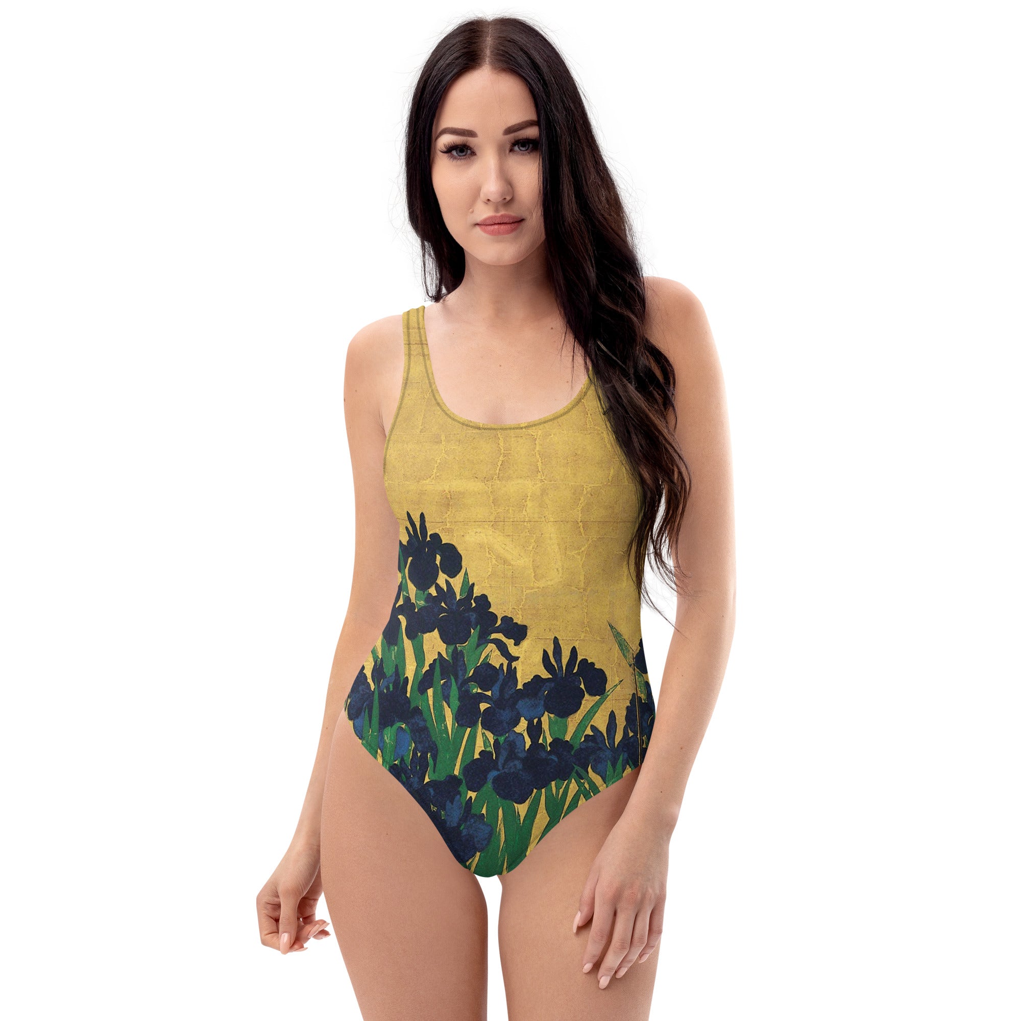 Ogata Kōrin ‘Irises’ Famous Painting Swimsuit | Premium Art One Piece Swimsuit