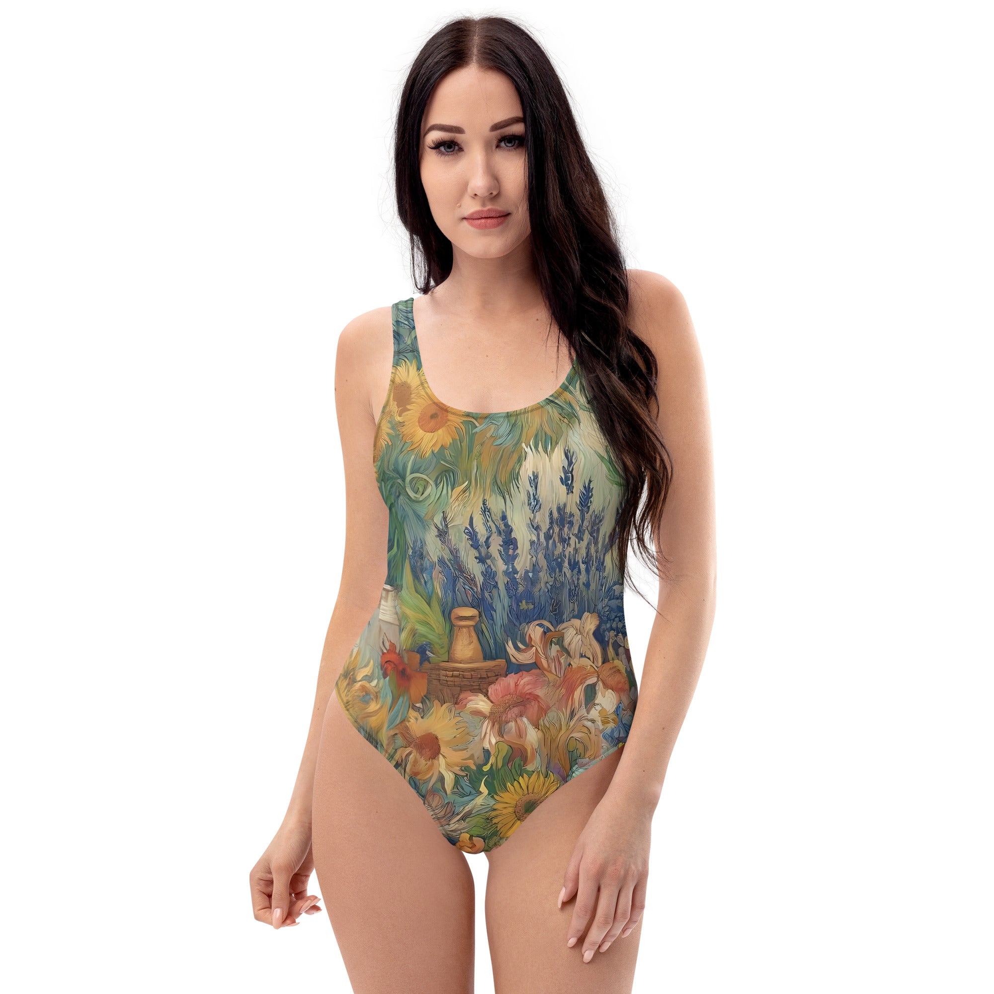 Vincent van Gogh 'Garden at Arles' Famous Painting Swimsuit | Premium Art One Piece Swimsuit