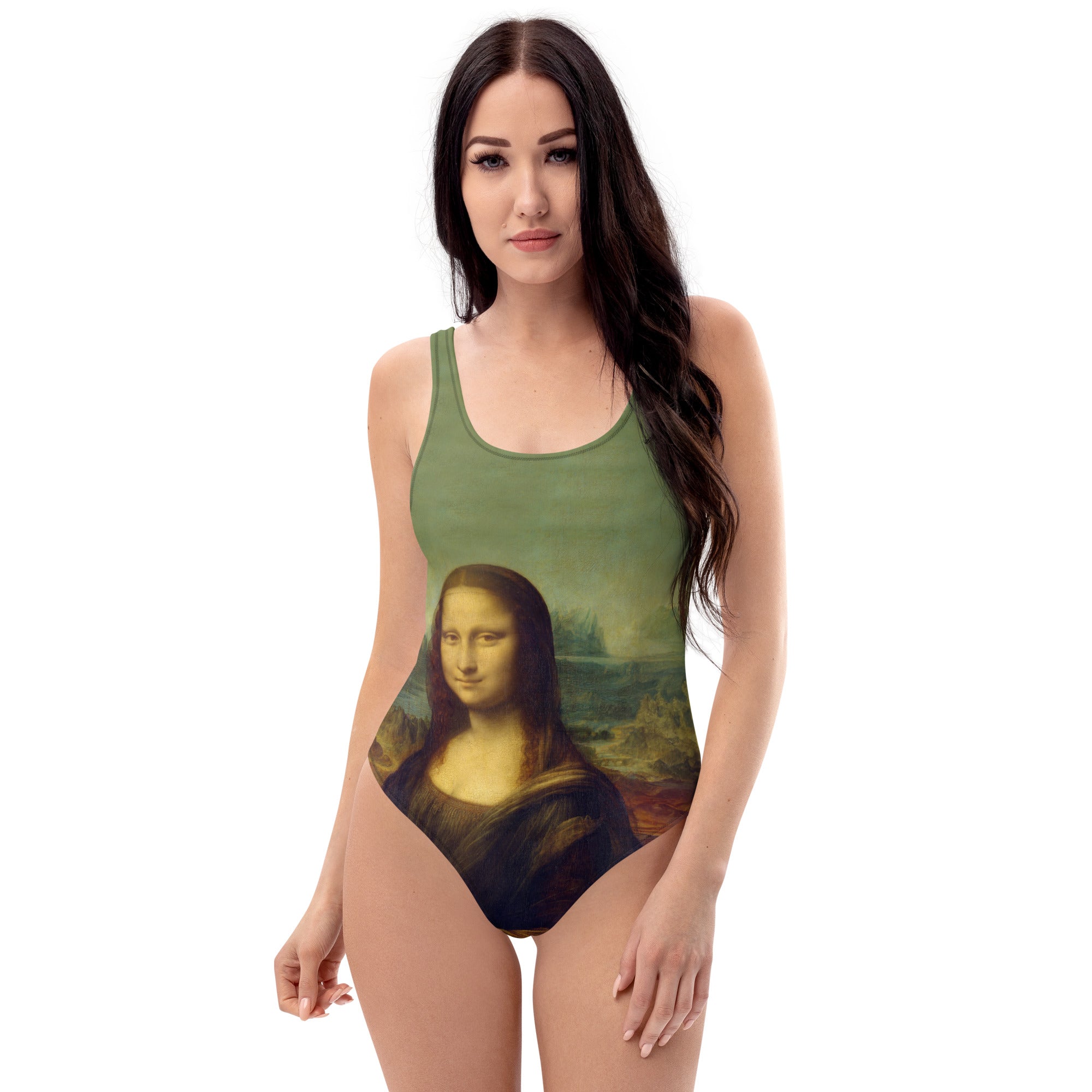 Leonardo da Vinci 'Mona Lisa' Famous Painting Swimsuit | Premium Art One Piece Swimsuit