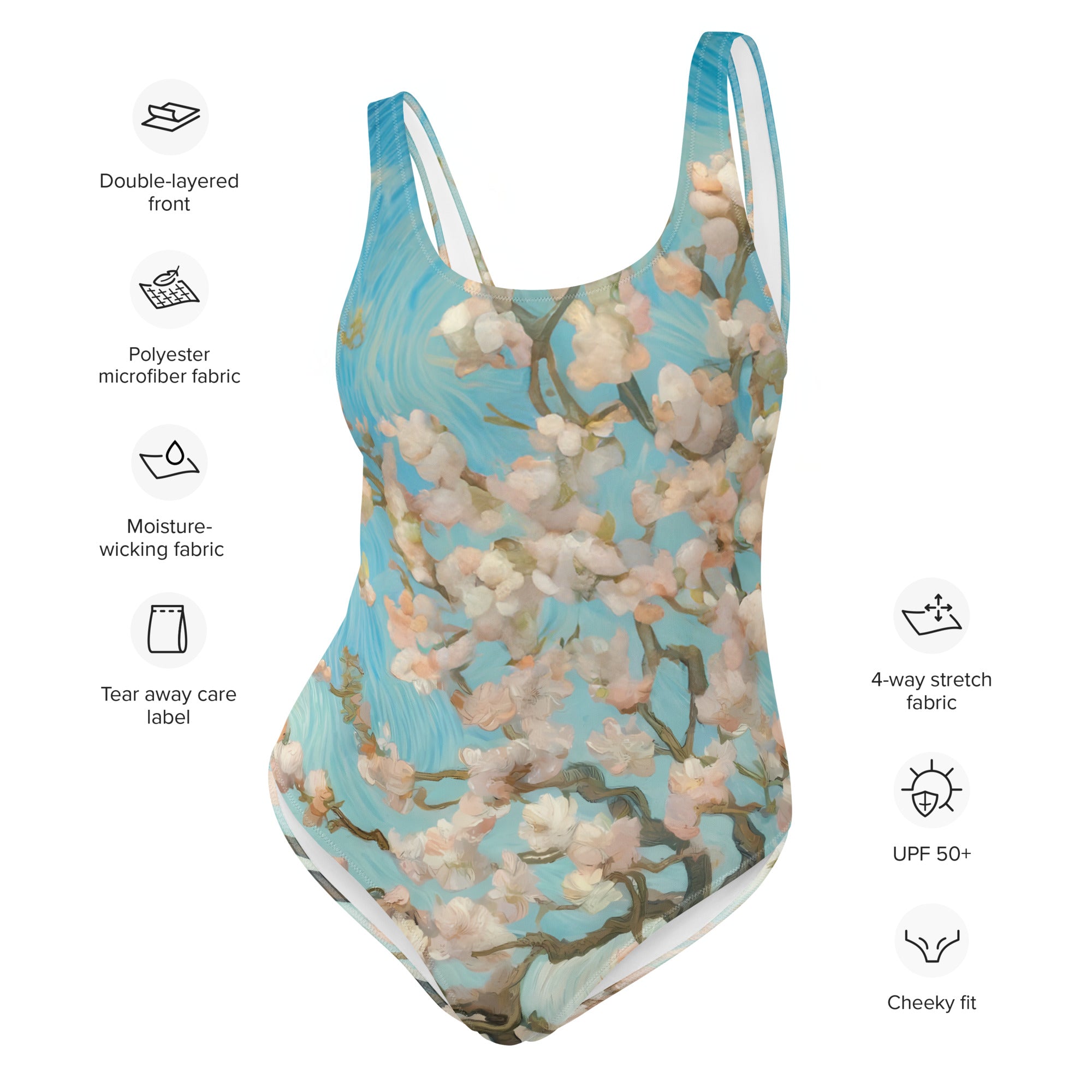 Vincent van Gogh 'Orchard in Blossom' Famous Painting Swimsuit | Premium Art One Piece Swimsuit