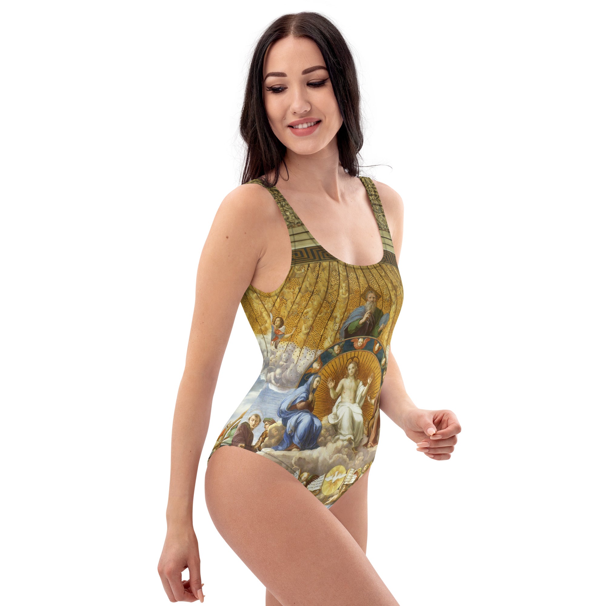 Raphael 'Disputation of the Holy Sacrament' Famous Painting Swimsuit | Premium Art One Piece Swimsuit