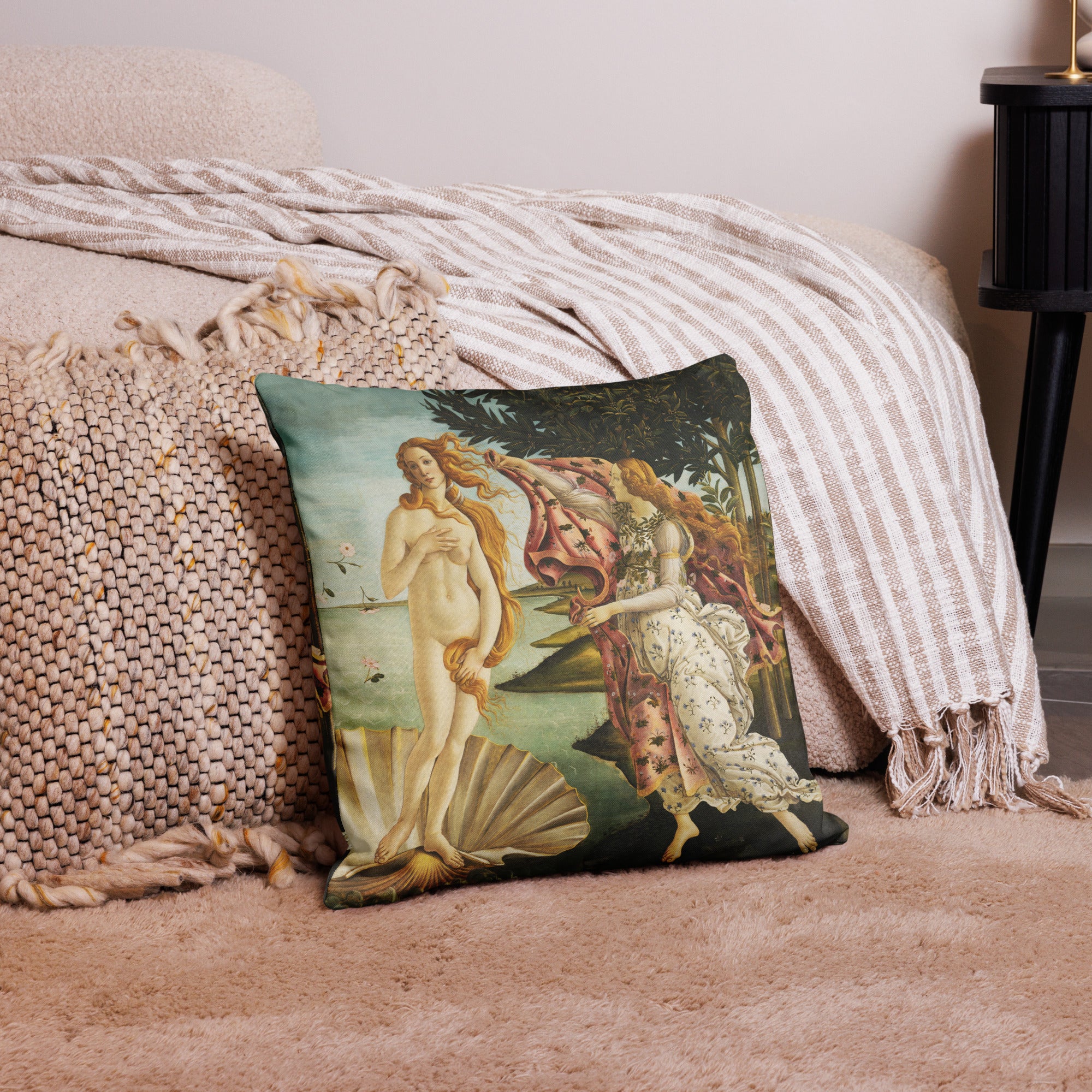 Sandro Botticelli 'The Birth of Venus' Famous Painting Premium Pillow | Premium Art Cushion