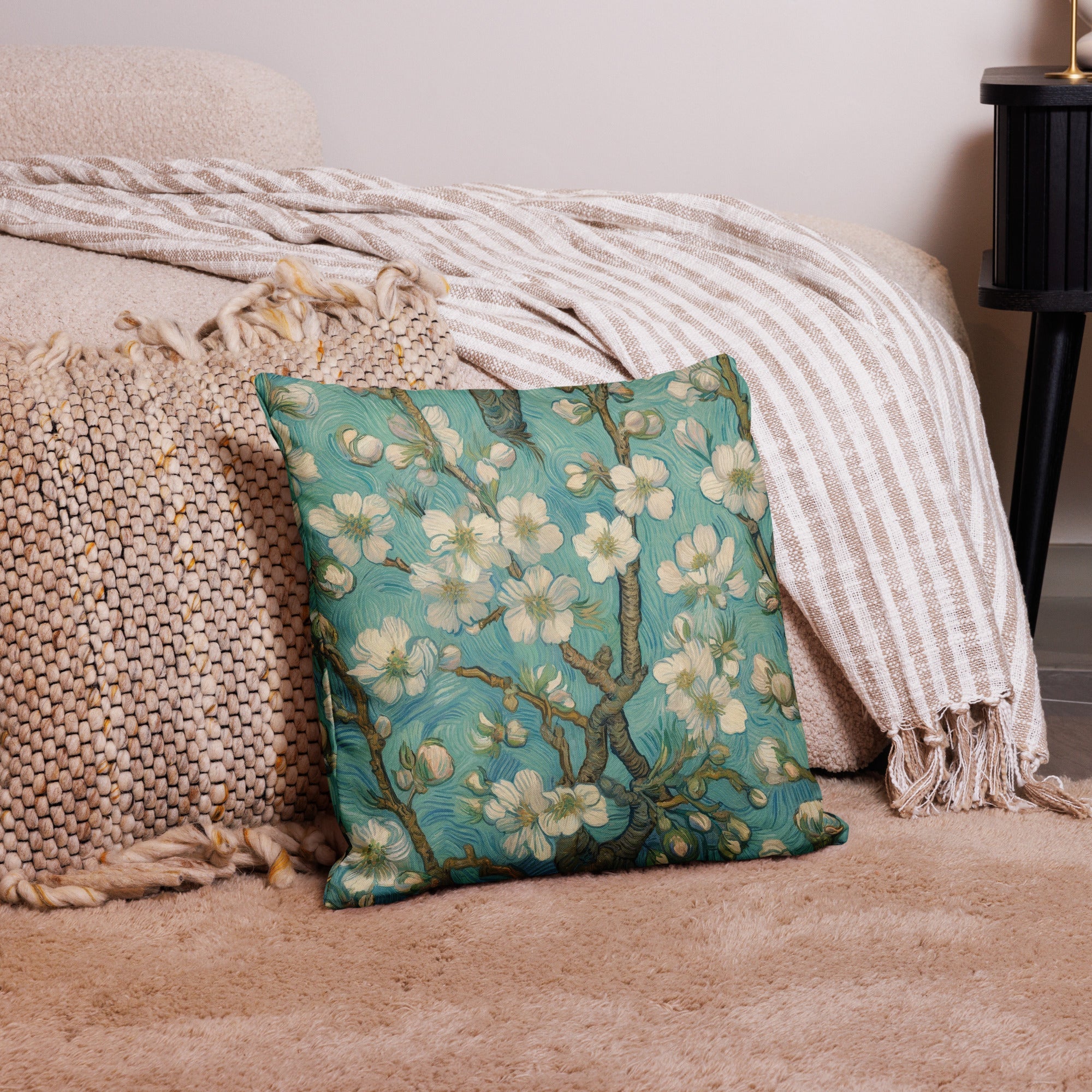 Vincent van Gogh 'Almond Blossom' Famous Painting Premium Pillow | Premium Art Cushion