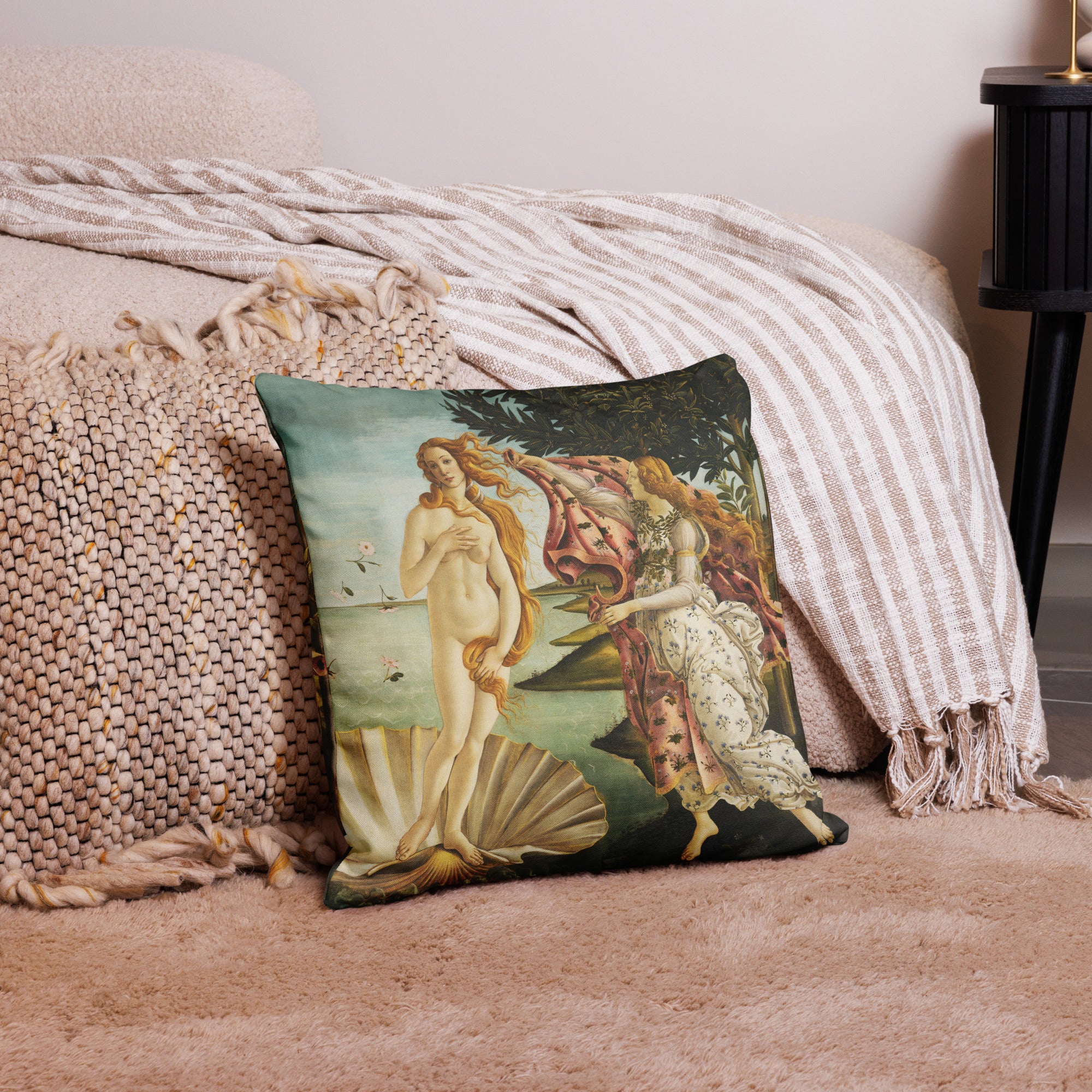 Sandro Botticelli 'The Birth of Venus' Famous Painting Premium Pillow | Premium Art Cushion