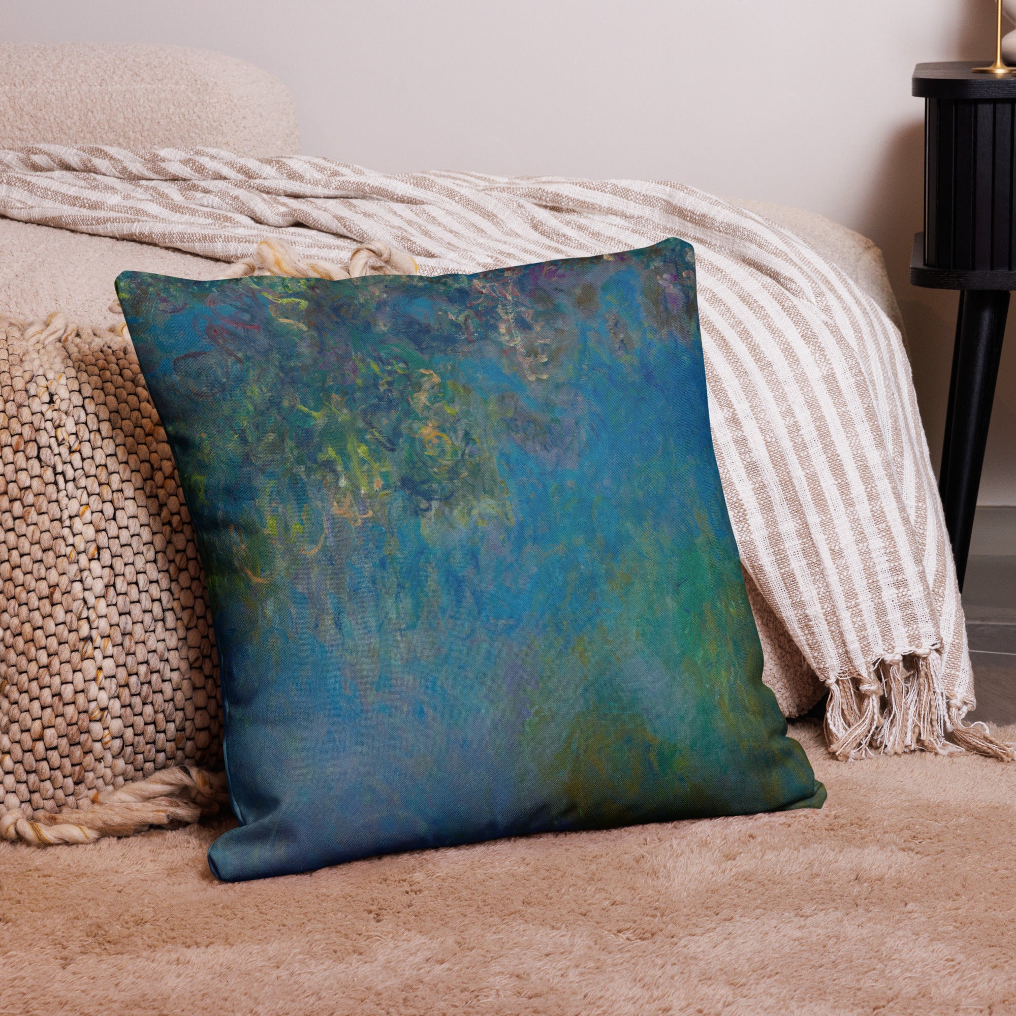 Claude Monet 'Wisteria' Famous Painting Premium Pillow | Premium Art Cushion