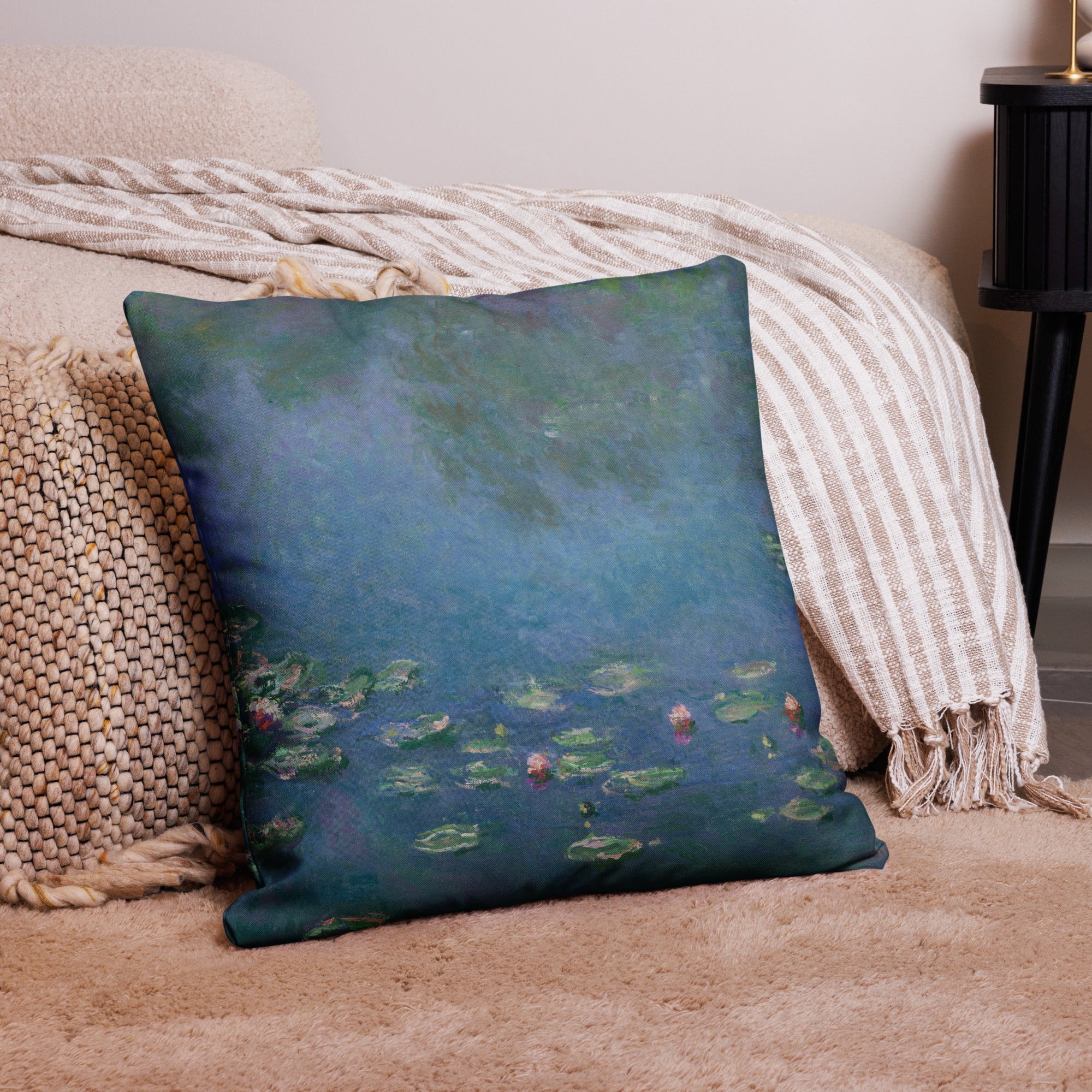 Claude Monet 'Water Lilies' Famous Painting Premium Pillow | Premium Art Cushion
