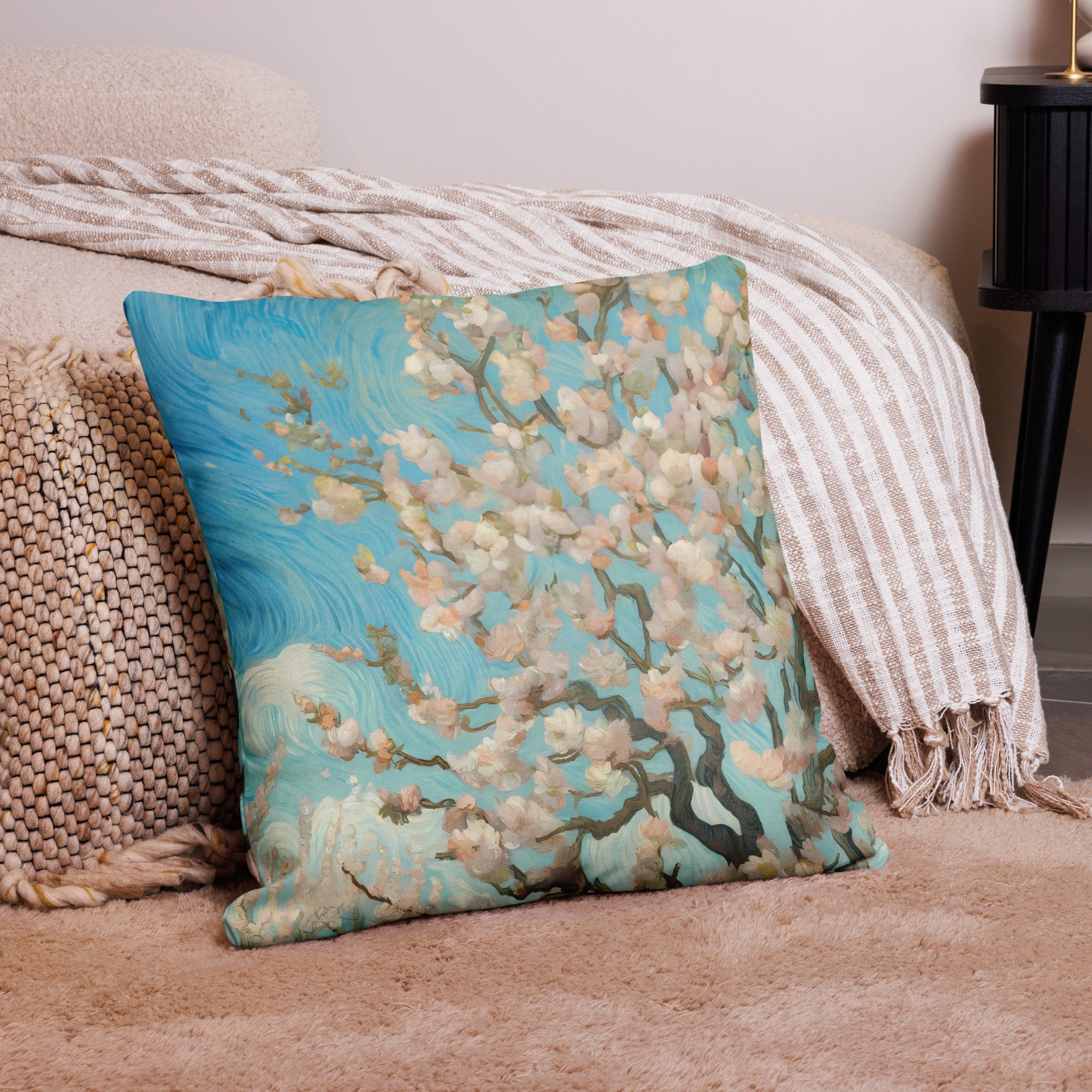 Vincent van Gogh 'Orchard in Blossom' Famous Painting Premium Pillow | Premium Art Cushion