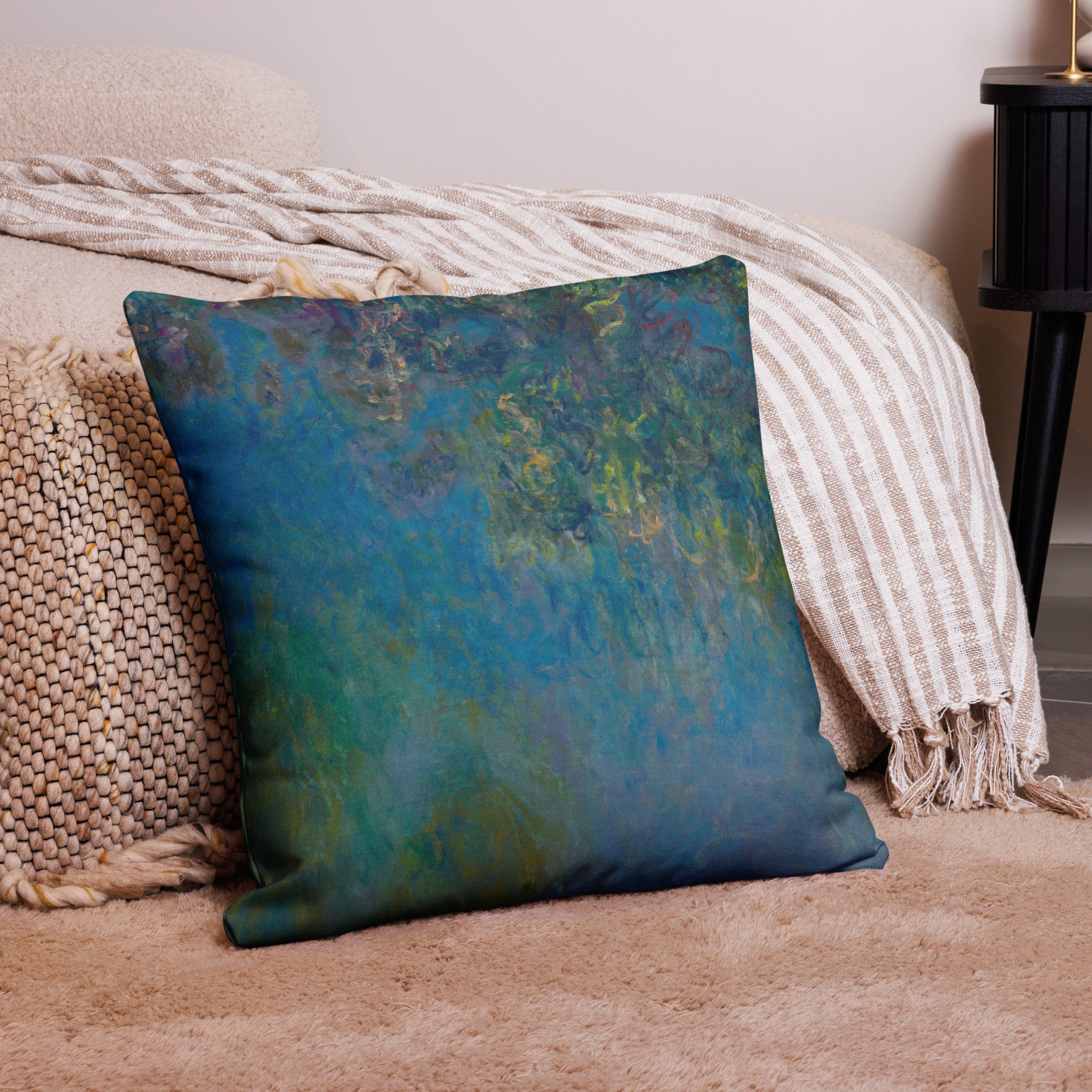 Claude Monet 'Wisteria' Famous Painting Premium Pillow | Premium Art Cushion