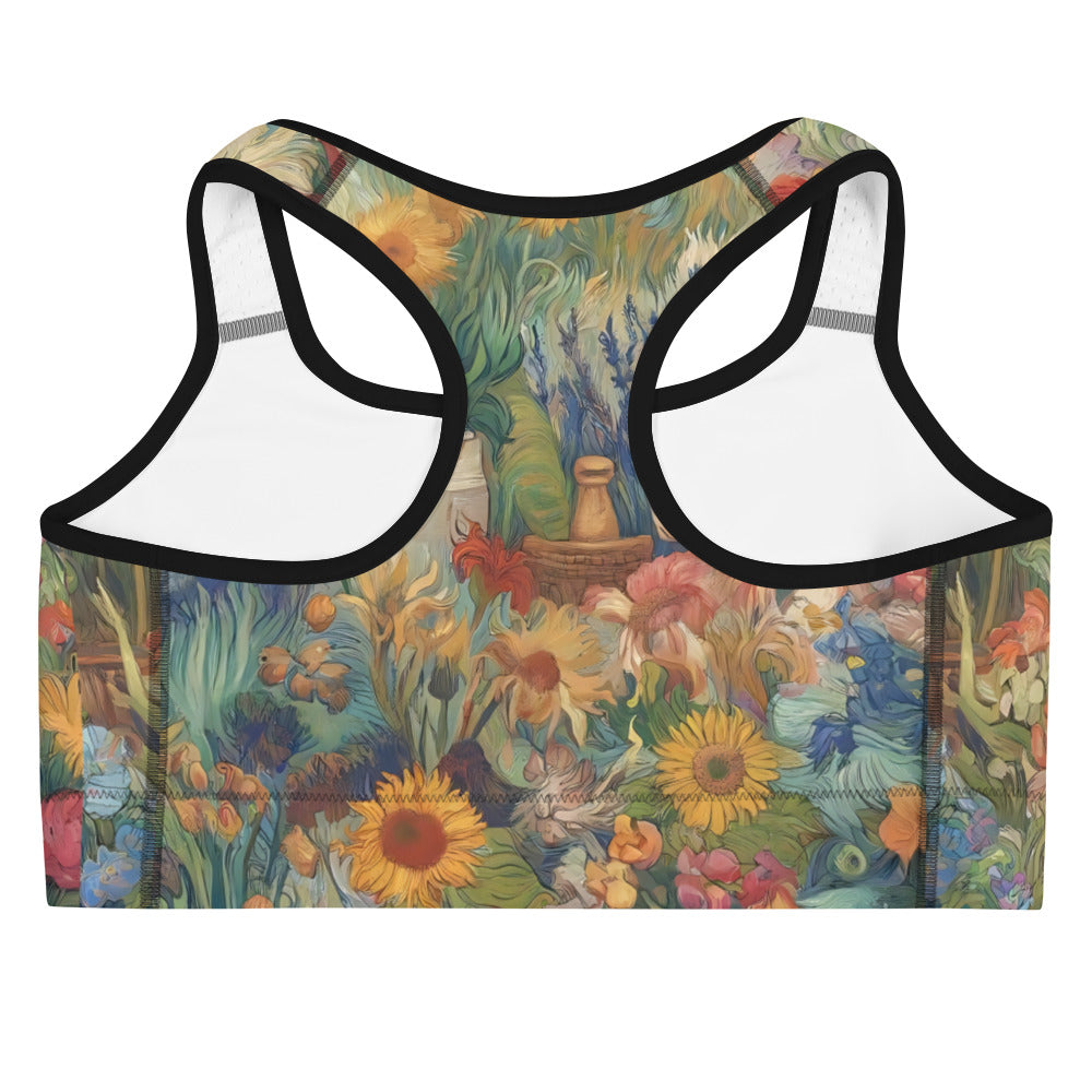 Vincent van Gogh 'Garden at Arles' Famous Painting Sports Bra | Premium Art Sports Bra