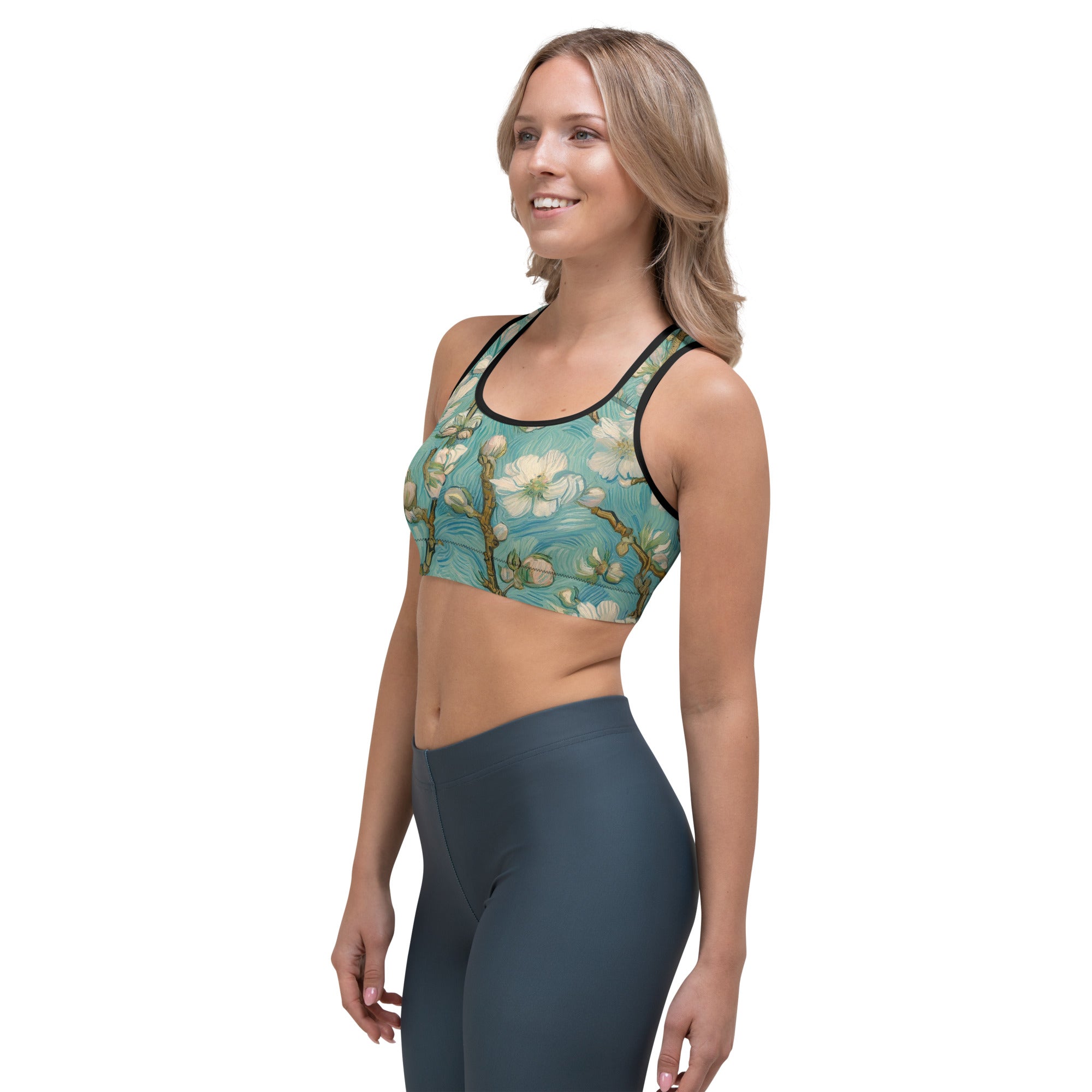 Vincent van Gogh 'Almond Blossom' Famous Painting Sports Bra | Premium Art Sports Bra