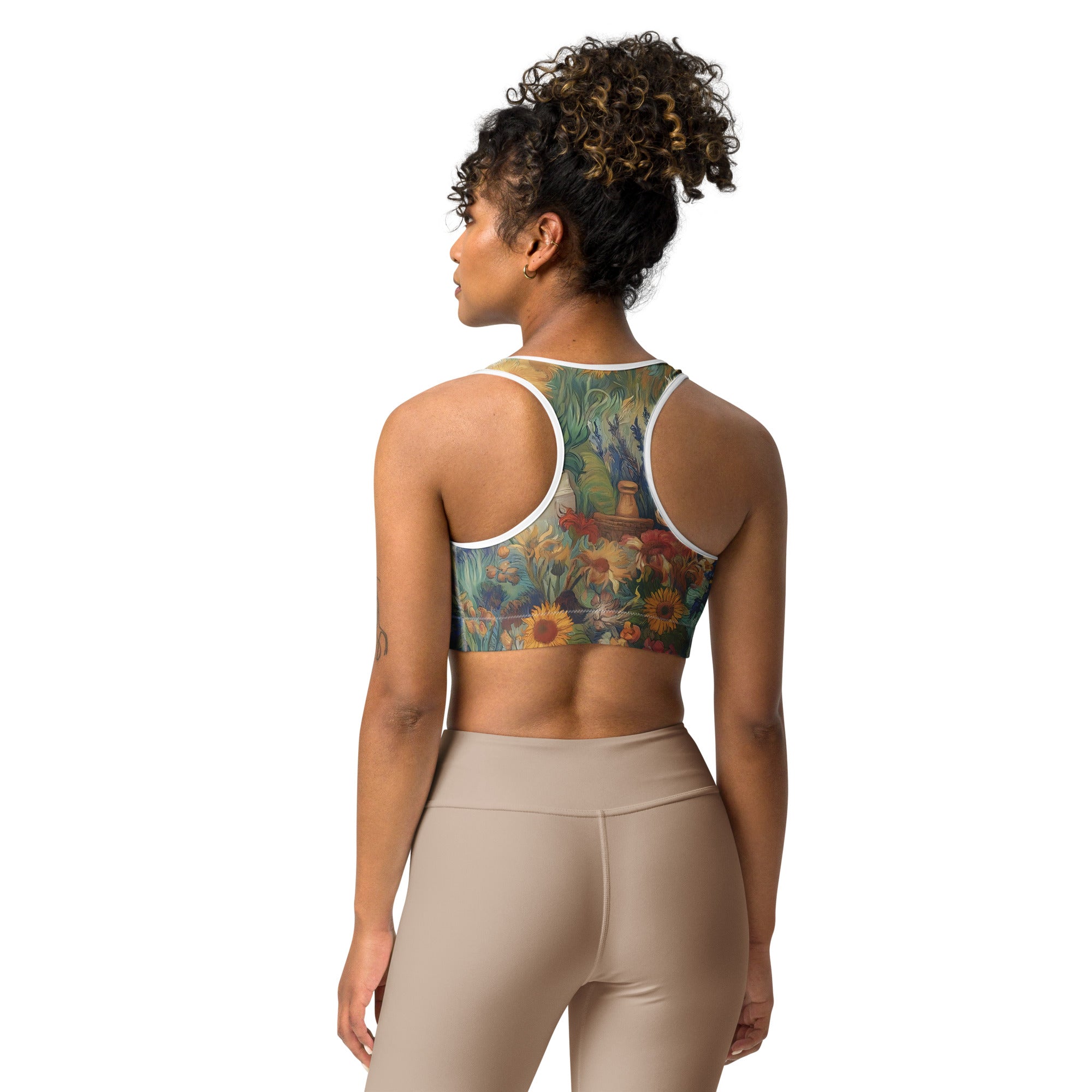 Vincent van Gogh 'Garden at Arles' Famous Painting Sports Bra | Premium Art Sports Bra