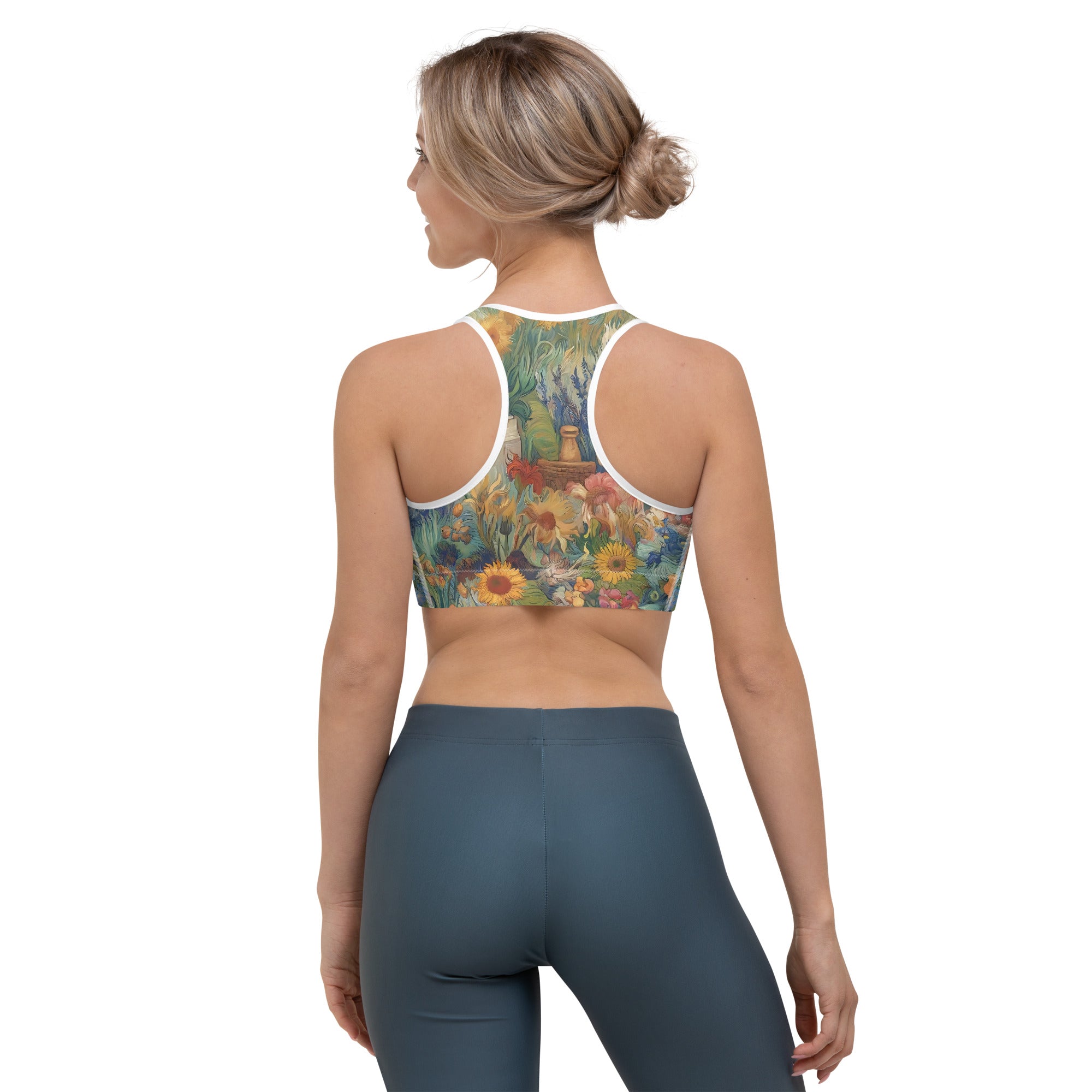 Vincent van Gogh 'Garden at Arles' Famous Painting Sports Bra | Premium Art Sports Bra