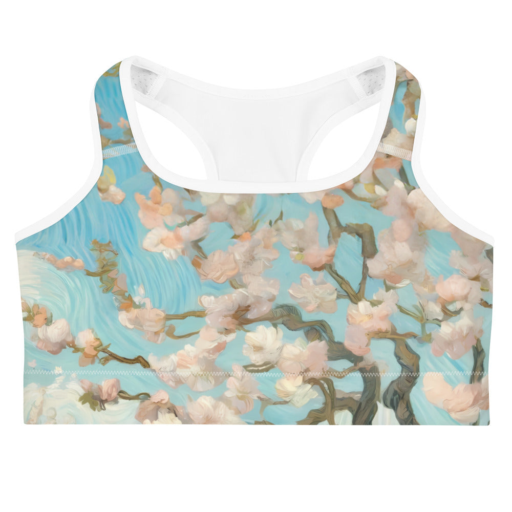 Vincent van Gogh 'Orchard in Blossom' Famous Painting Sports Bra | Premium Art Sports Bra