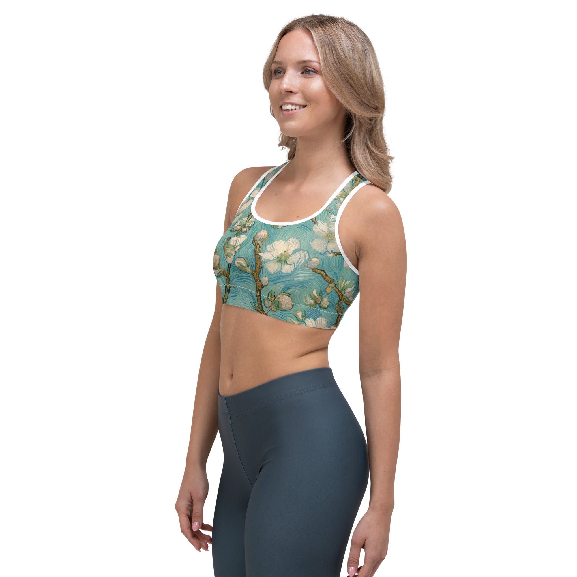 Vincent van Gogh 'Almond Blossom' Famous Painting Sports Bra | Premium Art Sports Bra