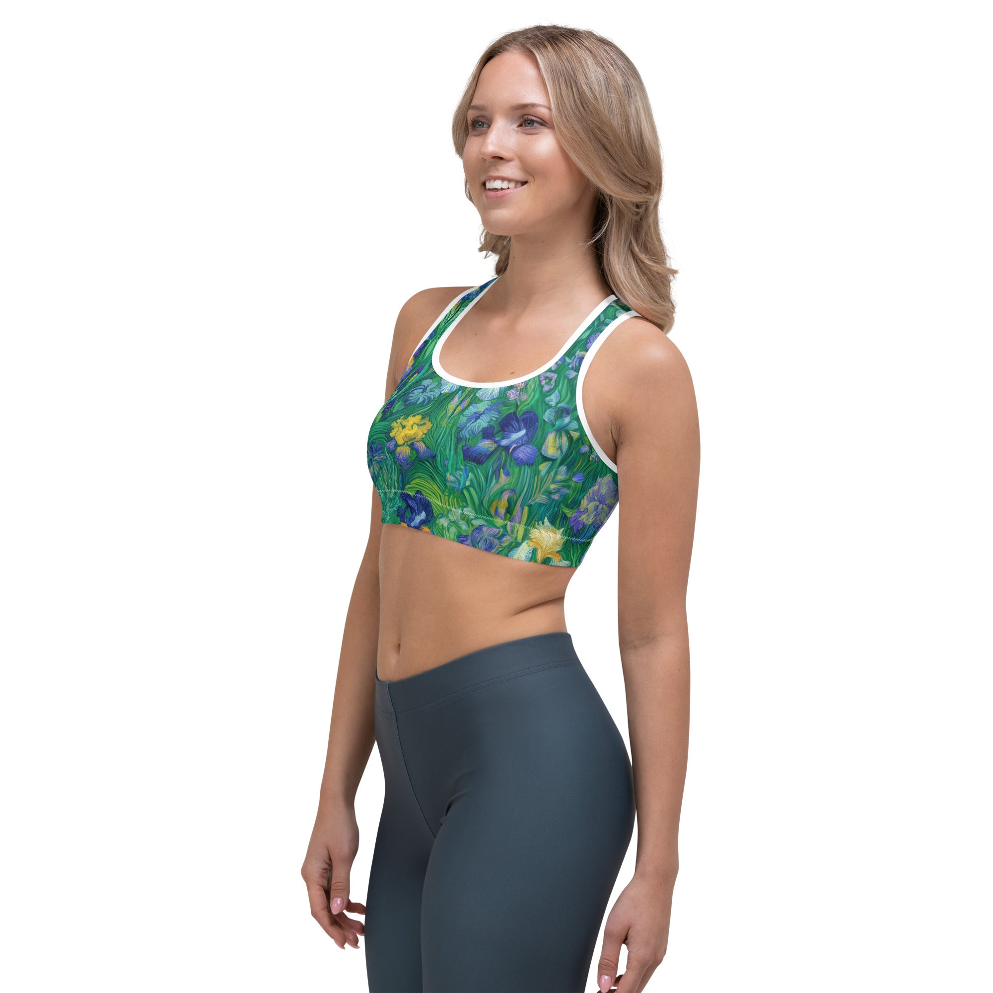 Vincent van Gogh 'Irises' Famous Painting Sports Bra | Premium Art Sports Bra