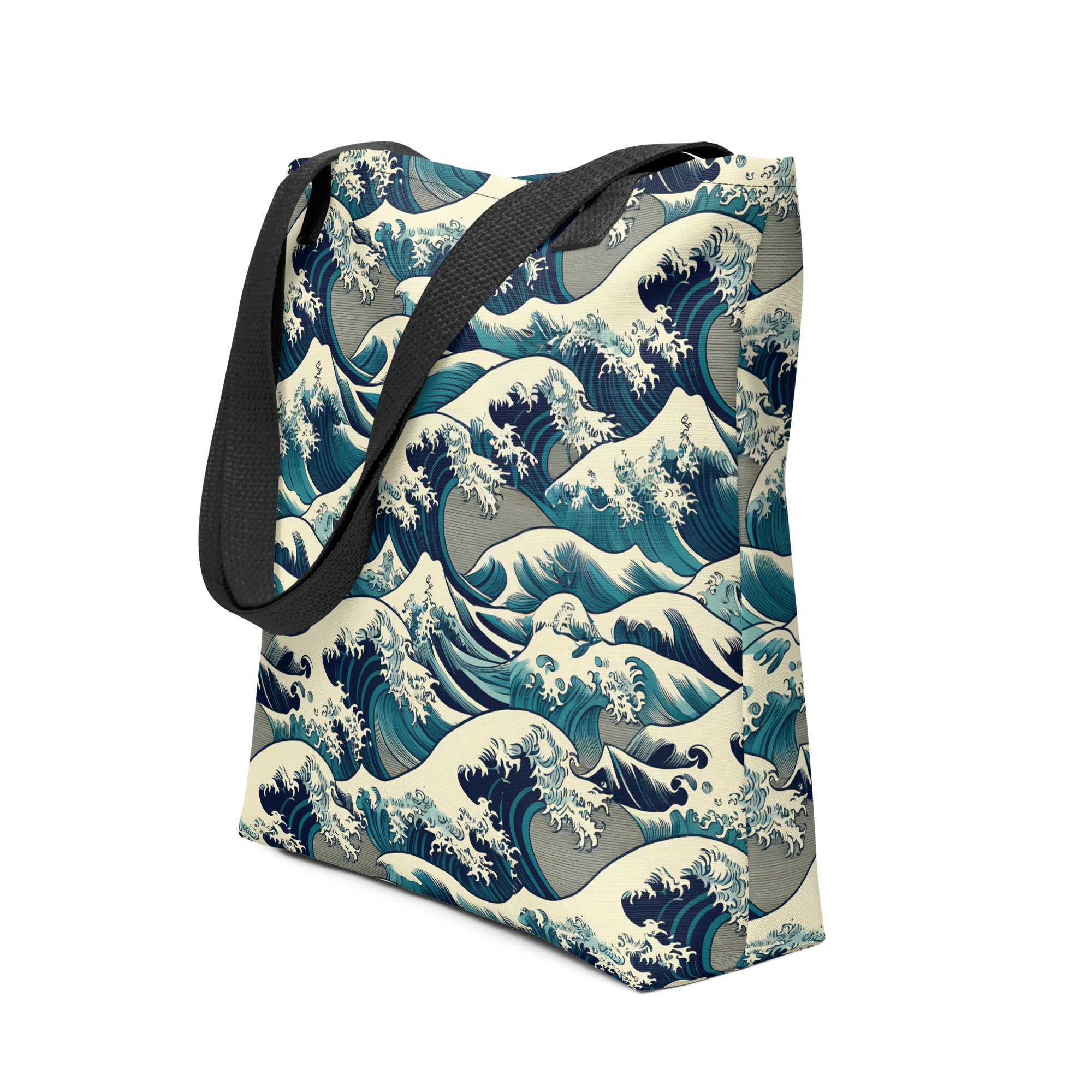 Hokusai 'The Great Wave off Kanagawa' Famous Painting Totebag | Allover Print Art Tote Bag