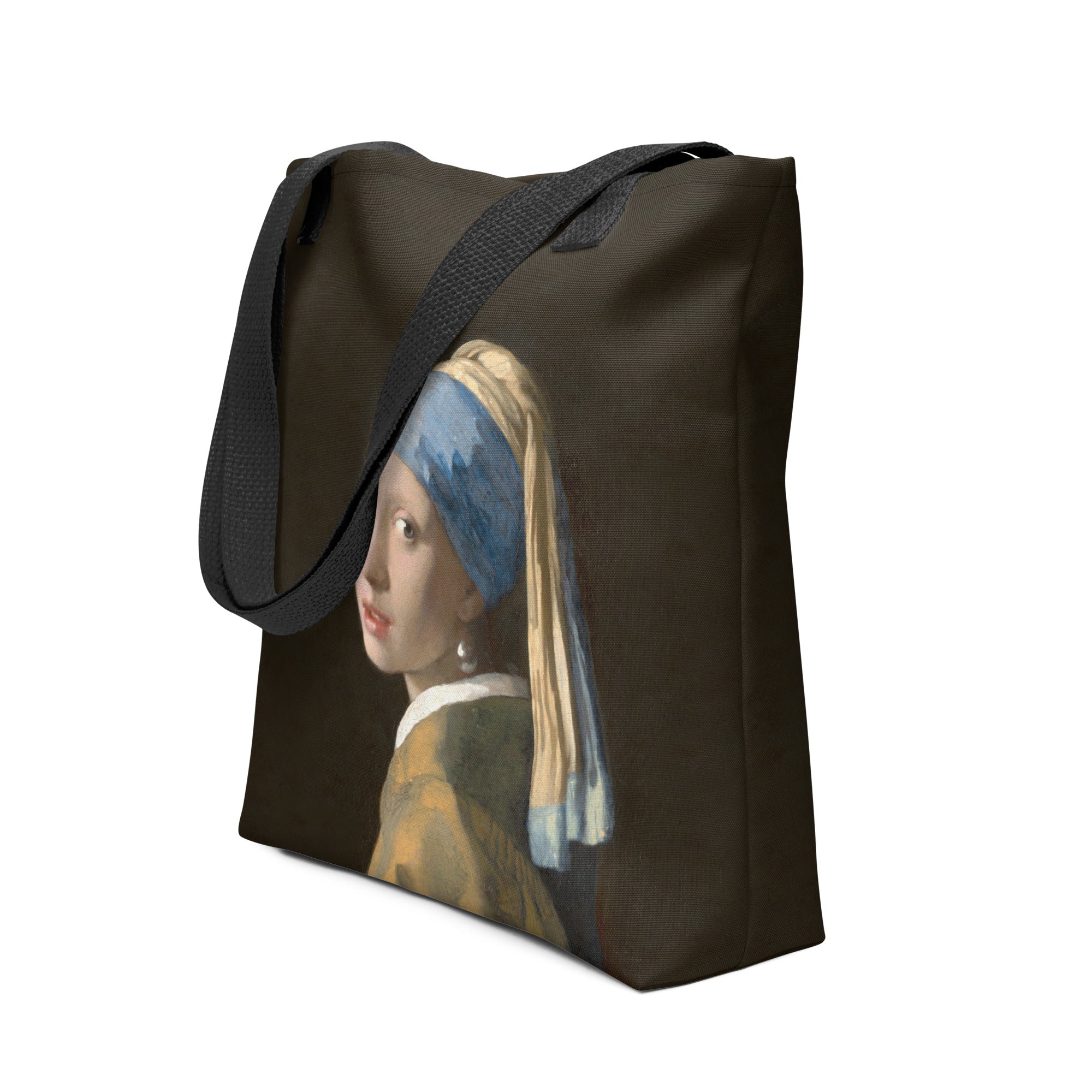 Johannes Vermeer 'Girl with a Pearl Earring' Famous Painting Totebag | Allover Print Art Tote Bag