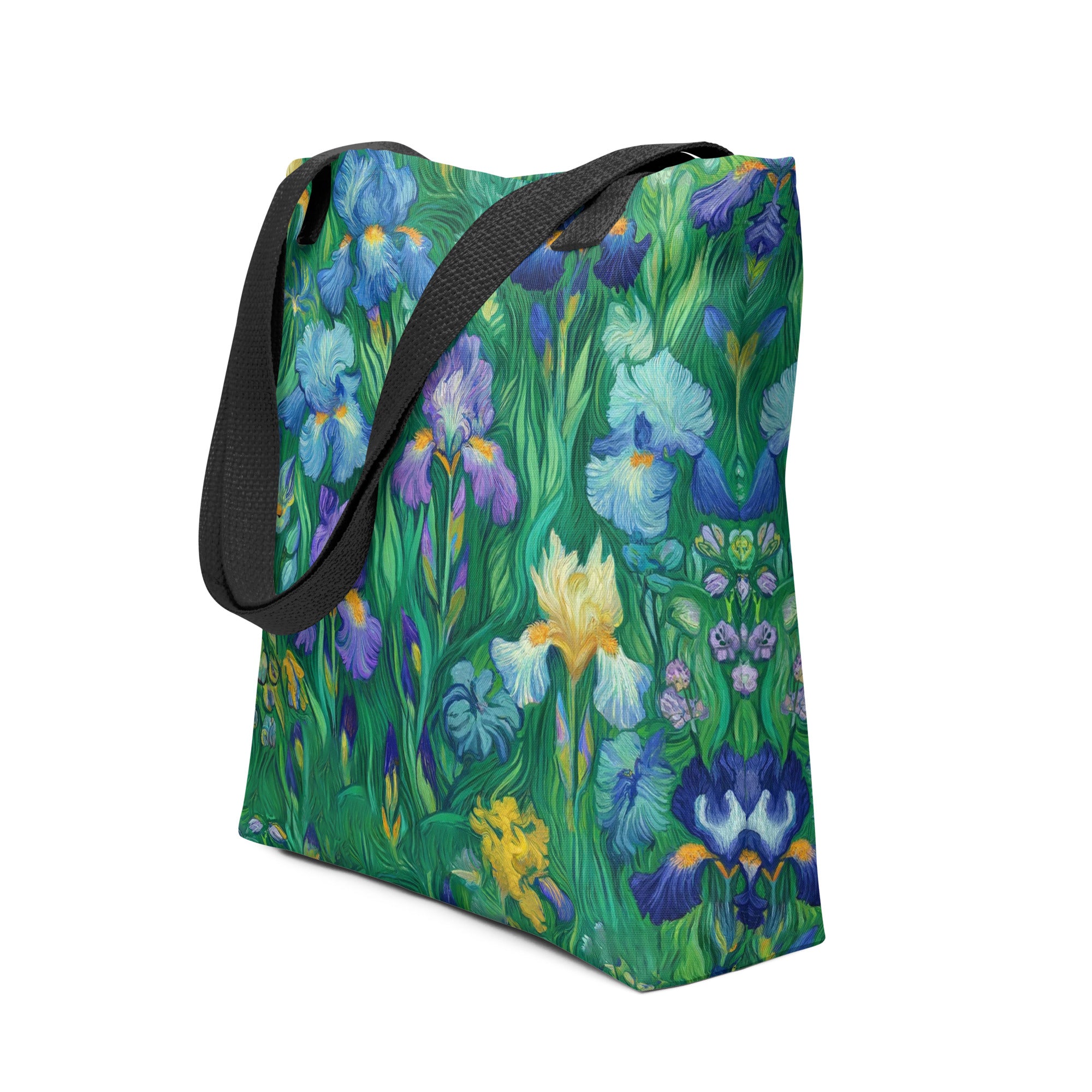 Vincent van Gogh 'Irises' Famous Painting Totebag | Allover Print Art Tote Bag