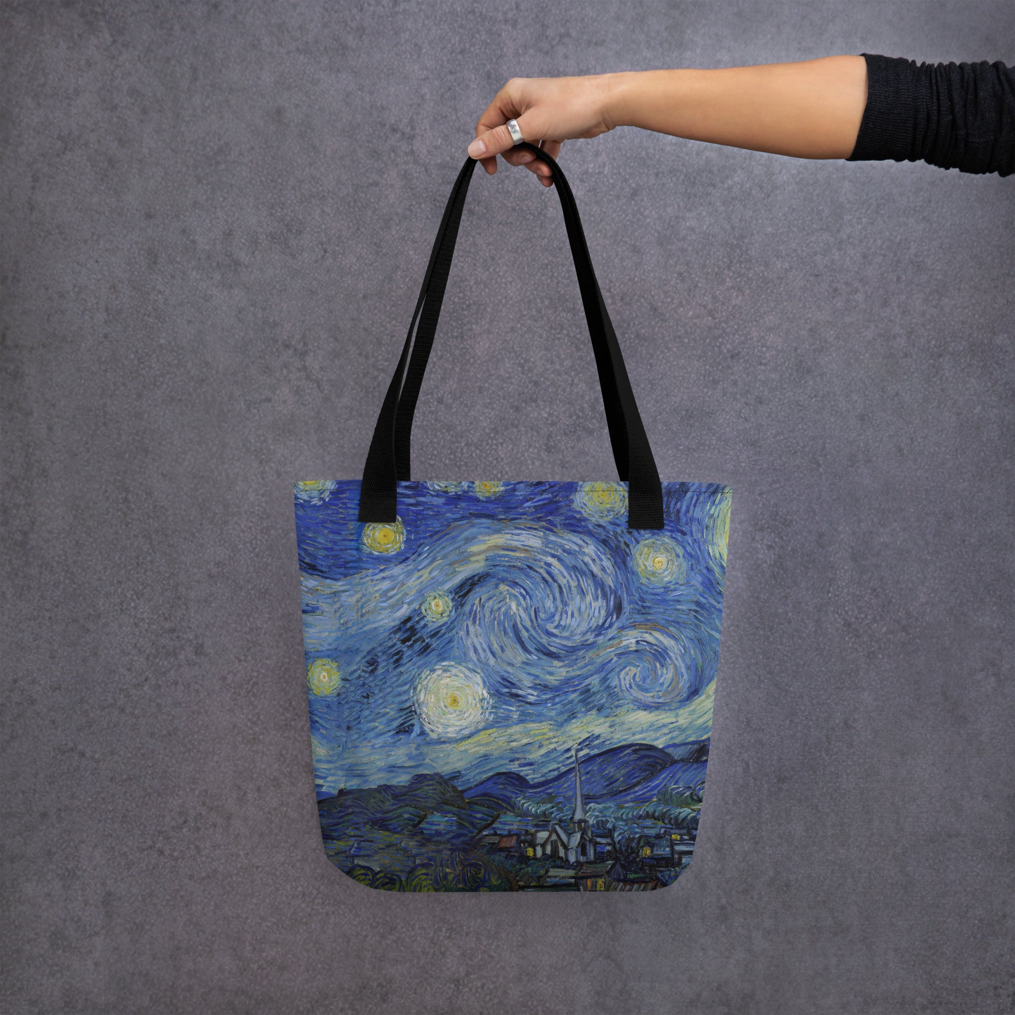 Vincent van Gogh 'Starry Night' Famous Painting Totebag | Allover Print Art Tote Bag