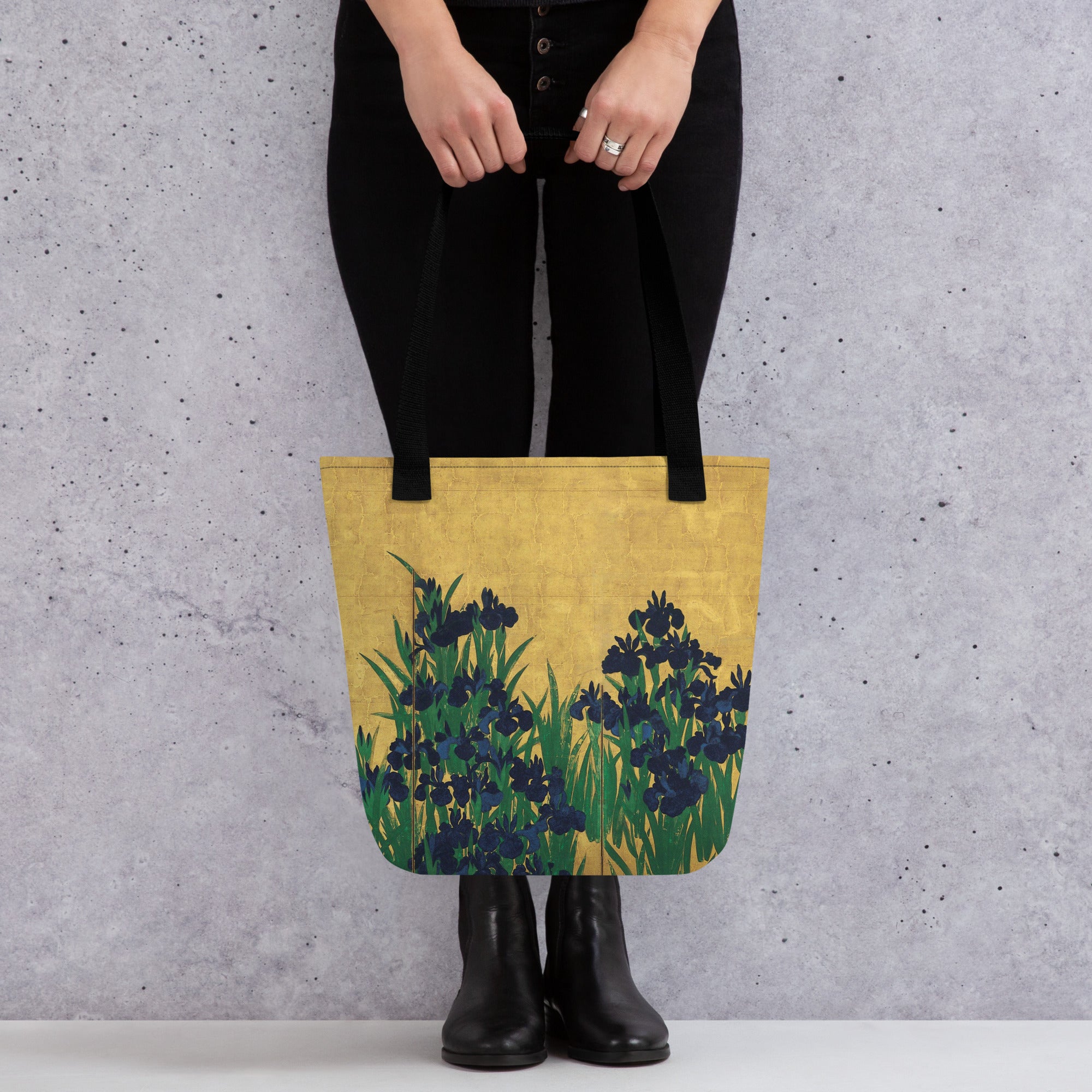 Ogata Kōrin ‘Irises’ Famous Painting Totebag | Allover Print Art Tote Bag