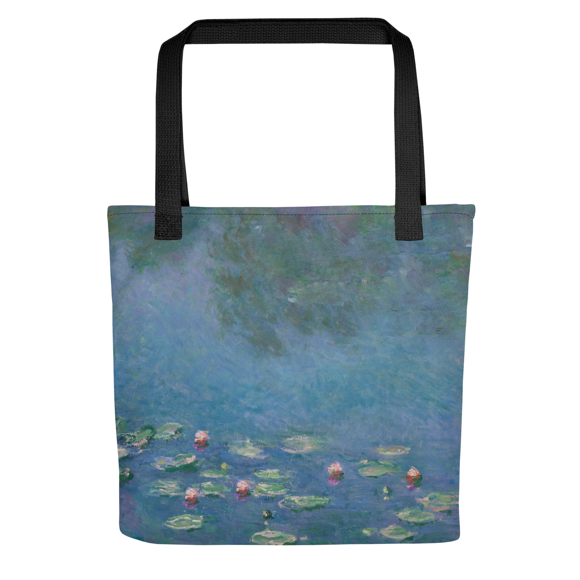 Claude Monet - Einkaufstasche mit berühmtem Gemälde „Seerosen“ | Kunst-Einkaufstasche mit Allover-Print