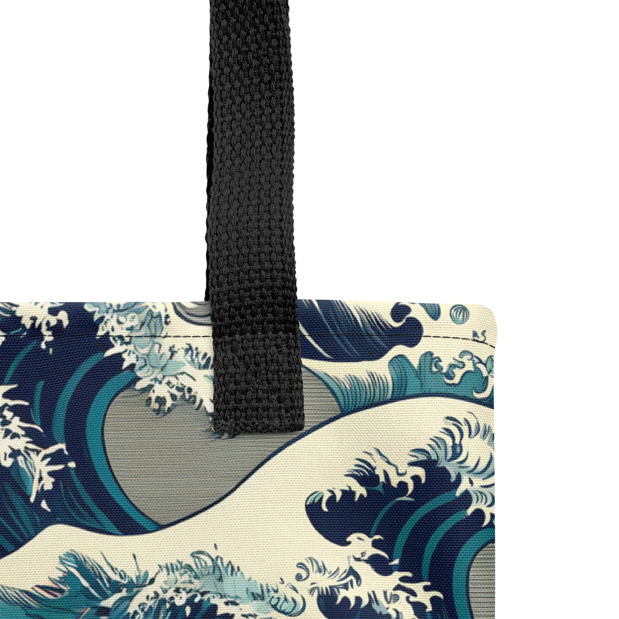 Tragetasche mit berühmtem Gemälde „Die große Welle vor Kanagawa“ von Hokusai | Tragetasche mit Allover-Kunstdruck