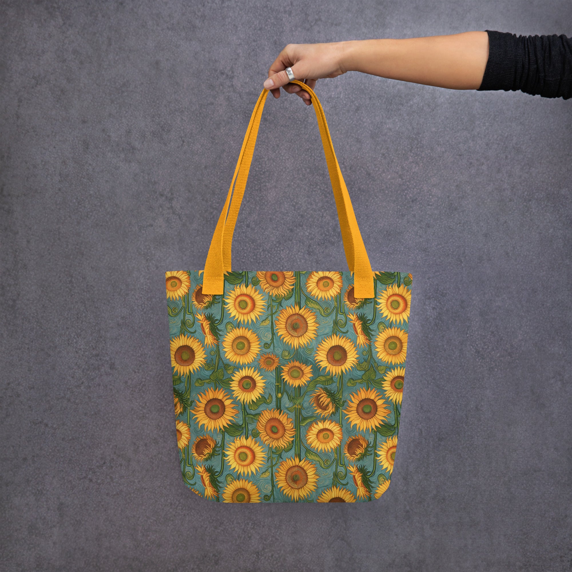 Vincent van Gogh 'Sunflowers' Famous Painting Totebag | Allover Print Art Tote Bag